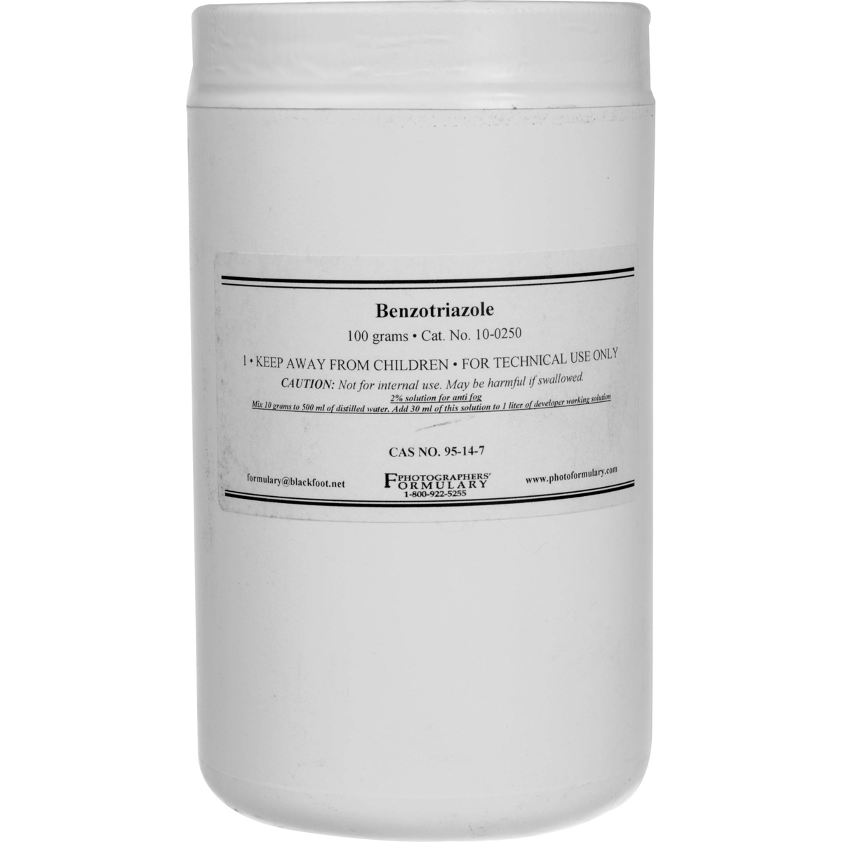 

Photographers' Formulary 100g Benzotriazole (Anti-Fog #1)