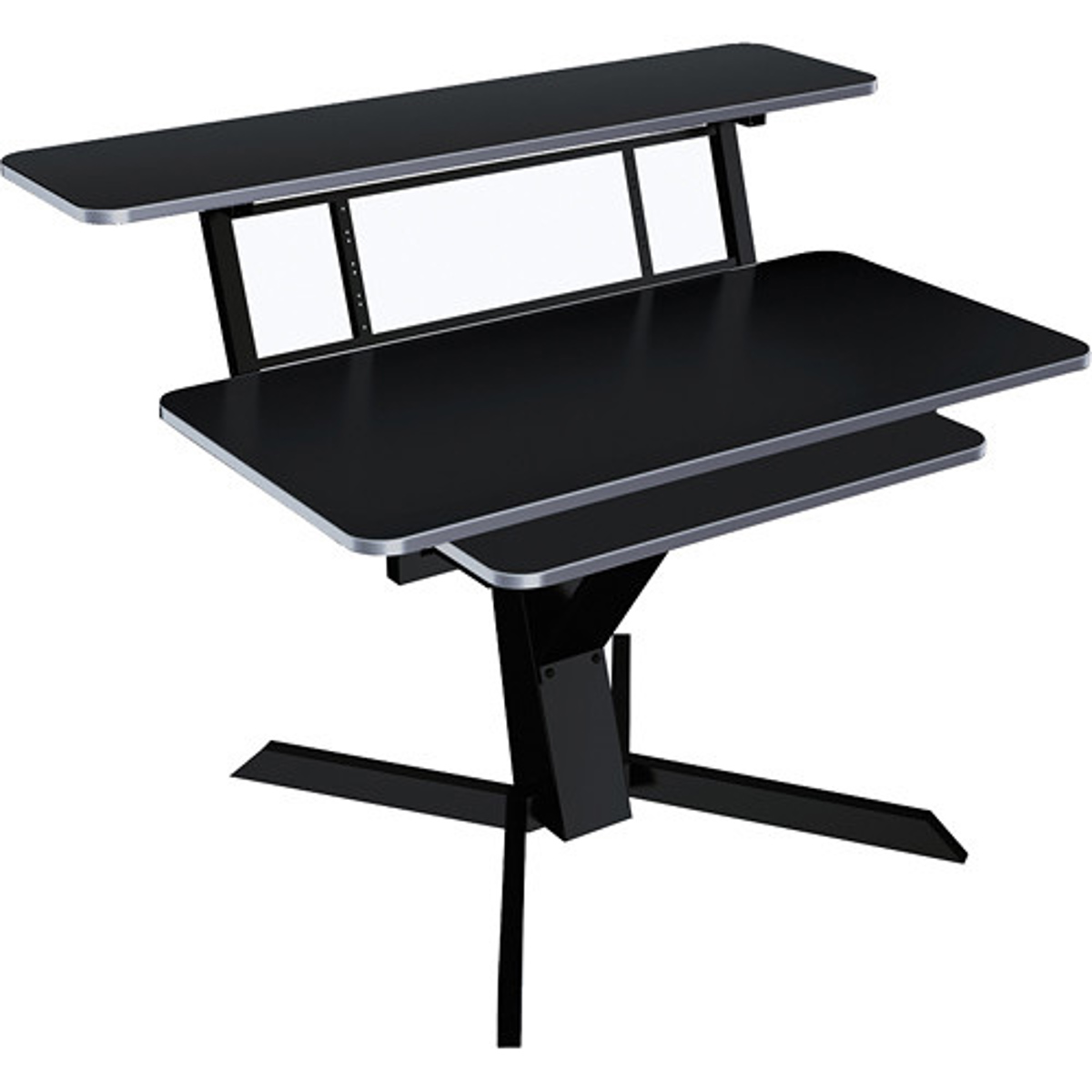 

Quik Lok Z-460BK Triple Shelf Workstation with Black Wood Tops & Pullout Shelf