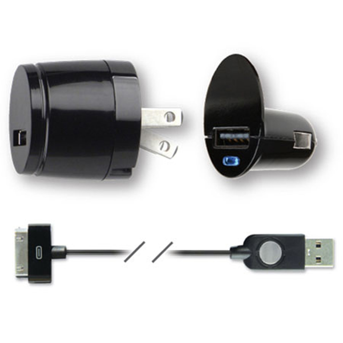 

Qmadix USB Tri-Pack Charging Kit, Black