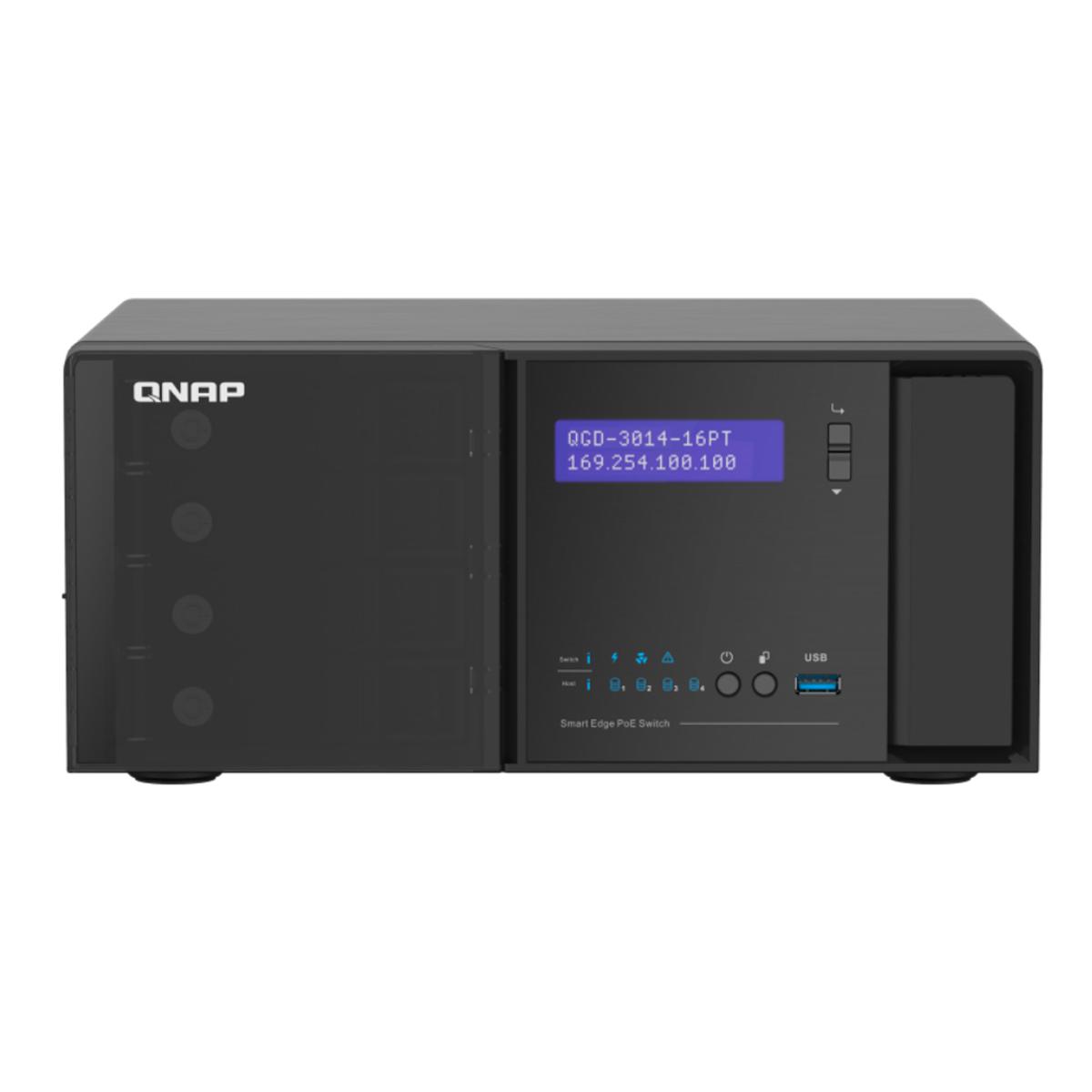 

QNAP Qnap QGD-3014-16PT 16-Port Switch w/14x 1GbE RJ45,2x 1GbE SFP/RJ45,J4125,8GB RAM