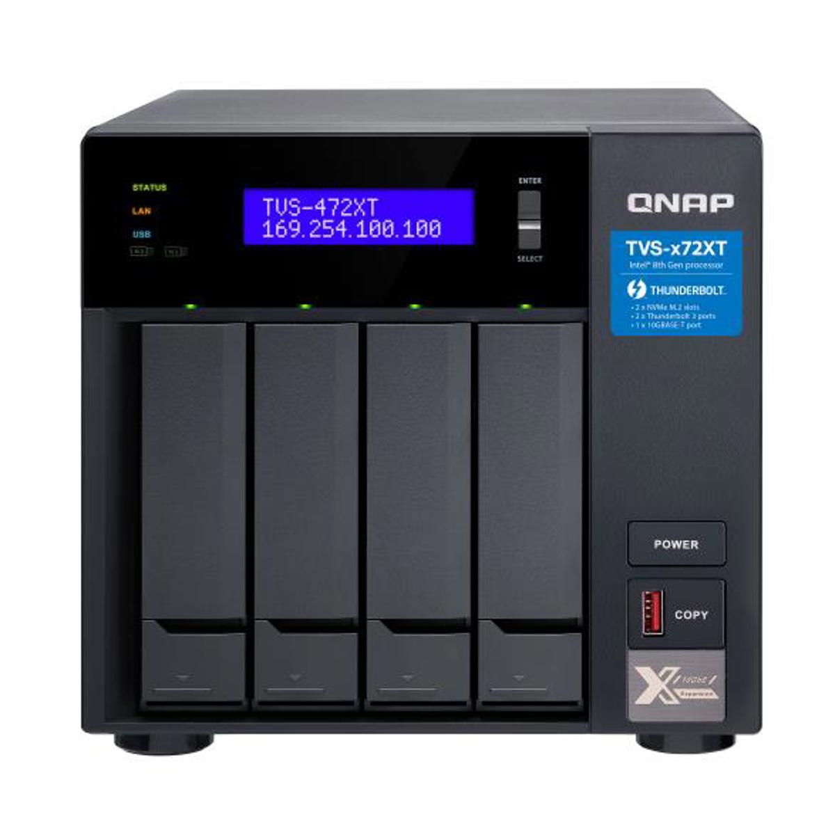 

QNAP Qnap TVS-472XT Ultra-High Speed 4-Bay NAS, Intel Pentium 2-Core 3.1 GHz, 4GB RAM