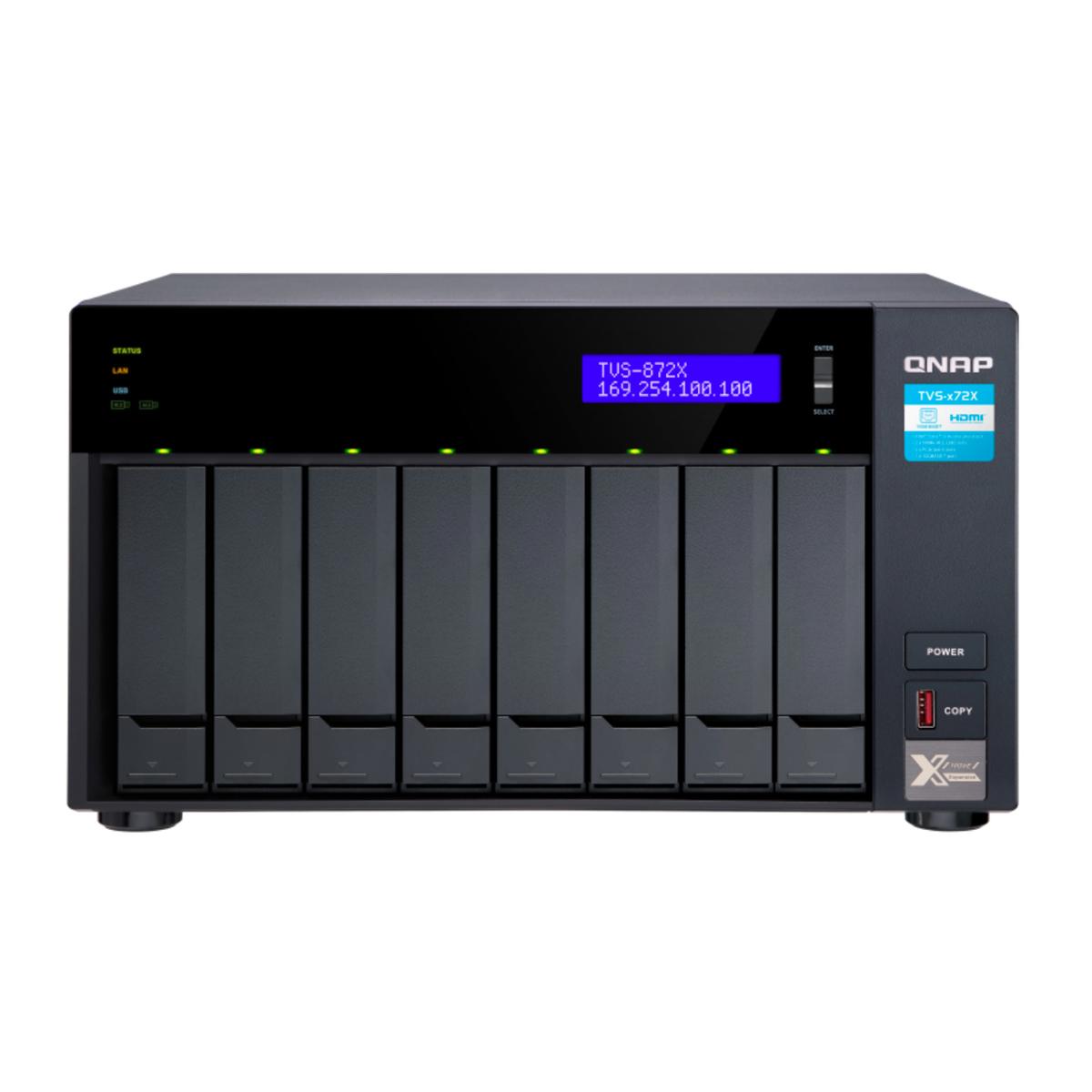

QNAP Qnap TVS-872X 8-Bay Desktop NAS Enclosure/iSCSI IP-SAN, i3-8100T 4-Core, 8GB RAM