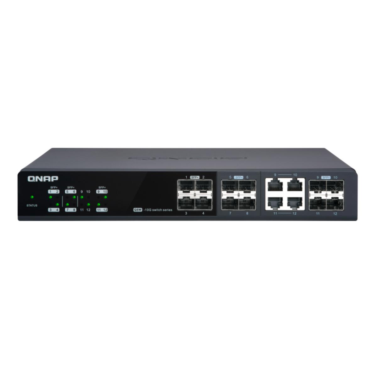 

QNAP Qnap QSW-M1204-4C 12-Port Switch, 4x 10GbE SFP+/RJ45 Combo, 8x 10GbE SFP+ Ports