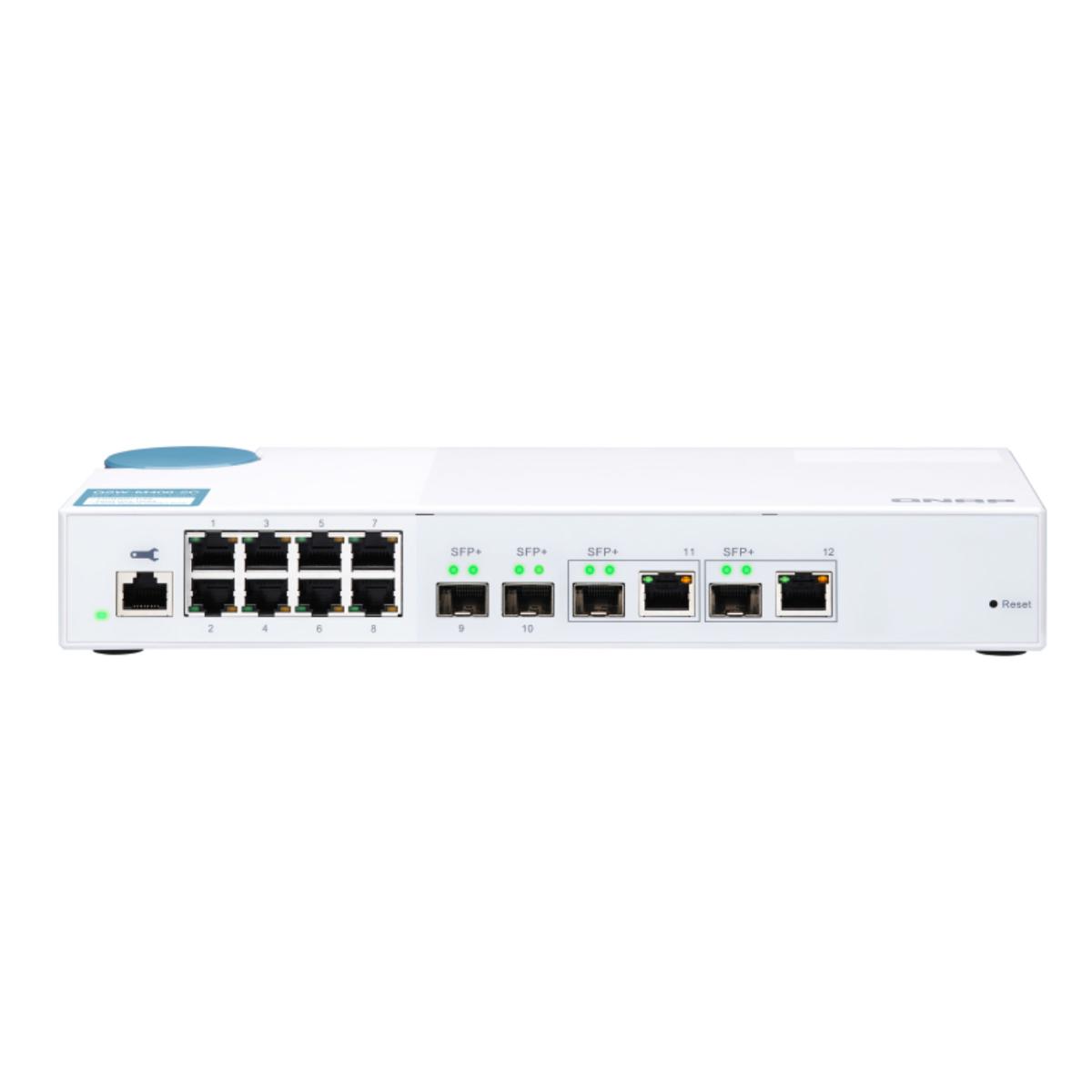 

QNAP Qnap QSW-M408-2C 12-Port Switch, 8x 1GbE, 2x 10GbE SFP+/RJ45 Combo,2x 10GbE SFP+