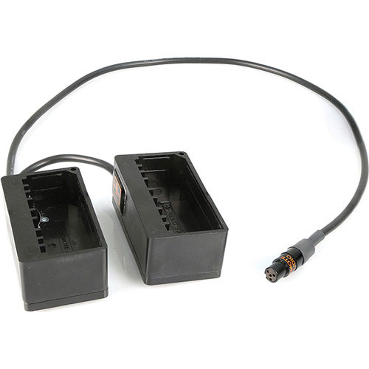 Image of Remote Audio 2' BDS Input Cable with 2x NP-1 Battery Cups to TA4F Connectors