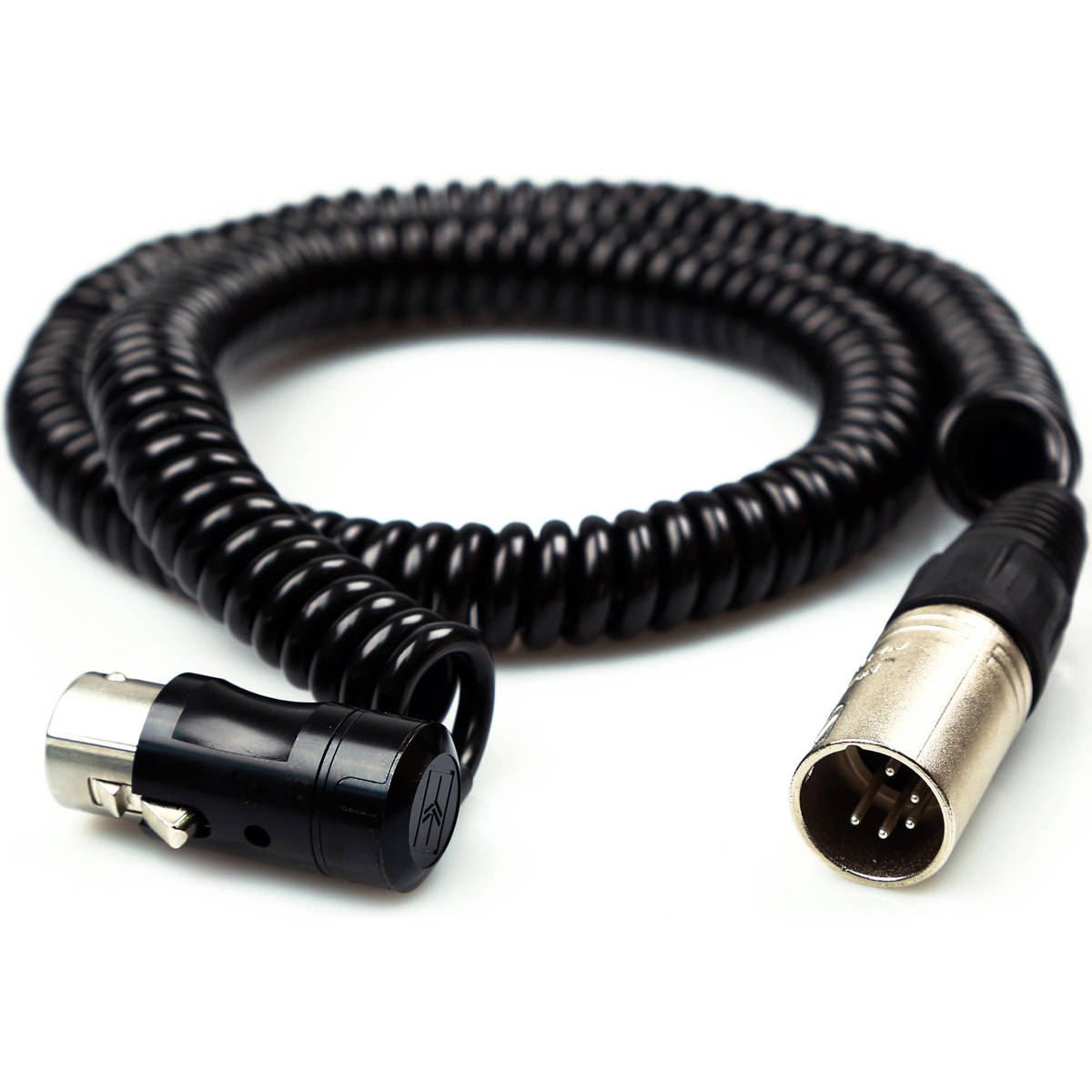 

Remote Audio Balanced Stereo Coiled Jumper Cable, XLR5F Low Profile to XLR5M, 2 ft. Collapsed