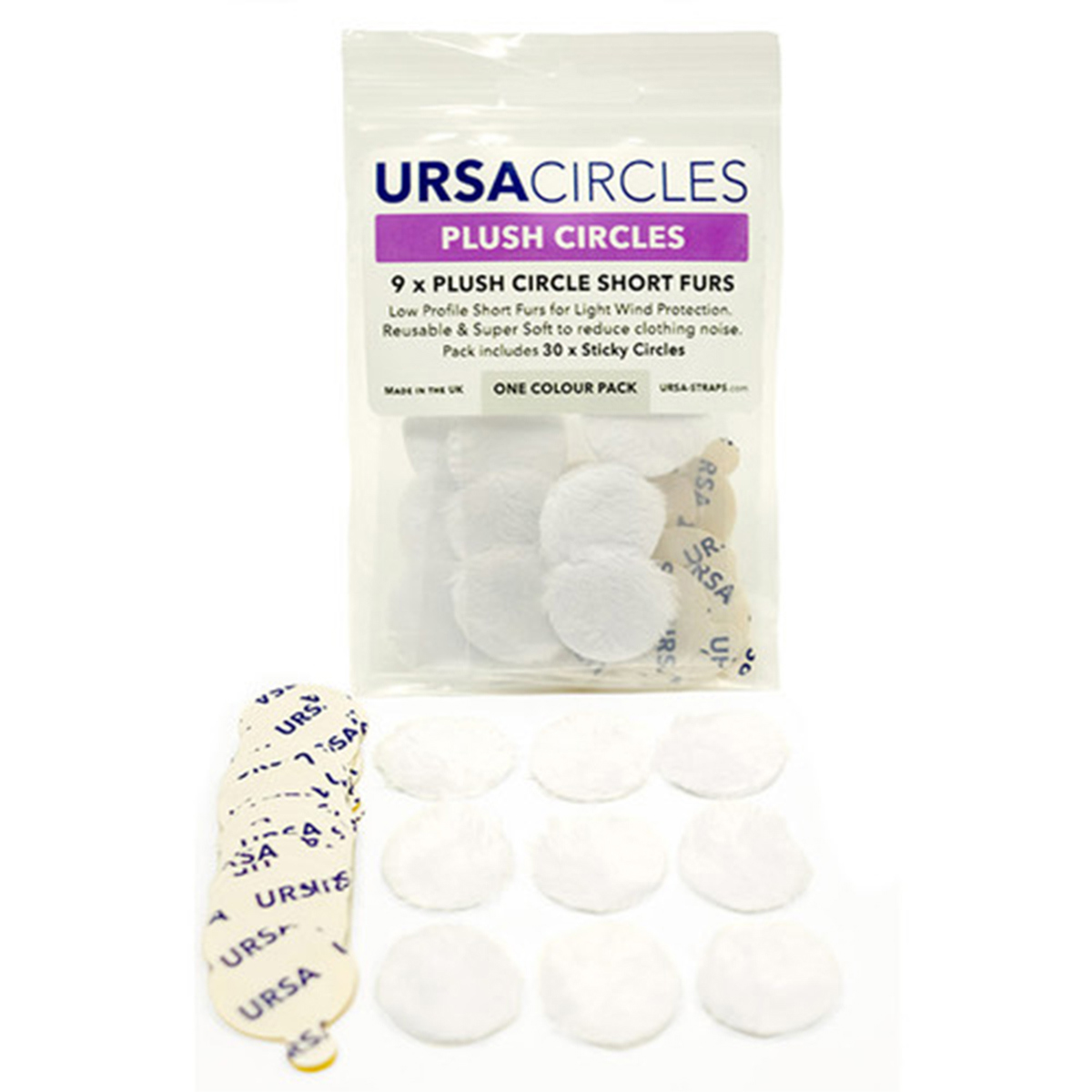 

URSA Plush Fur Circles for Lavalier Microphones, 9-Pack White