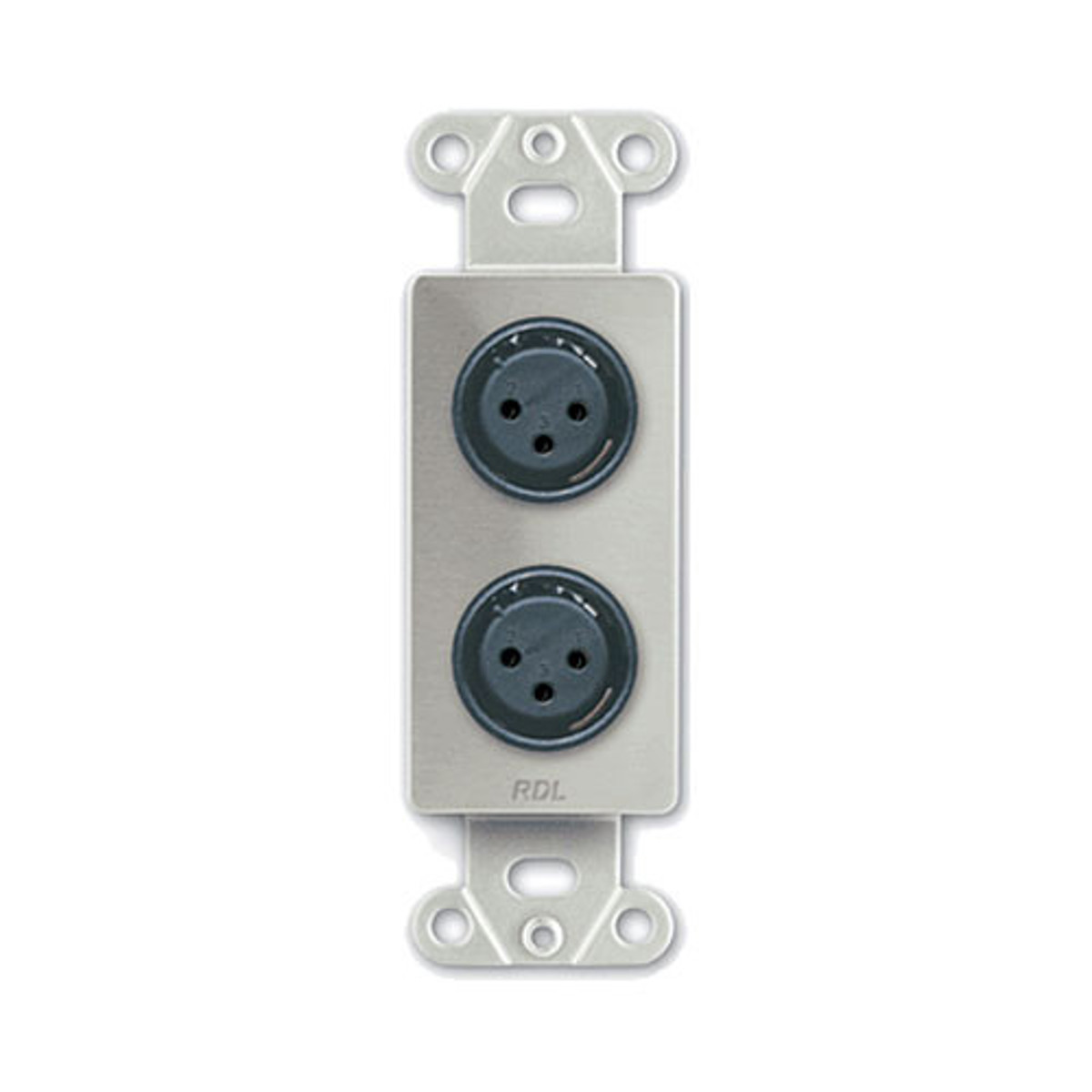 

RDL DS-XLR2F Decora Wall Plate, 2x XLR 3-Pin Female Connectors, Stainless Steel