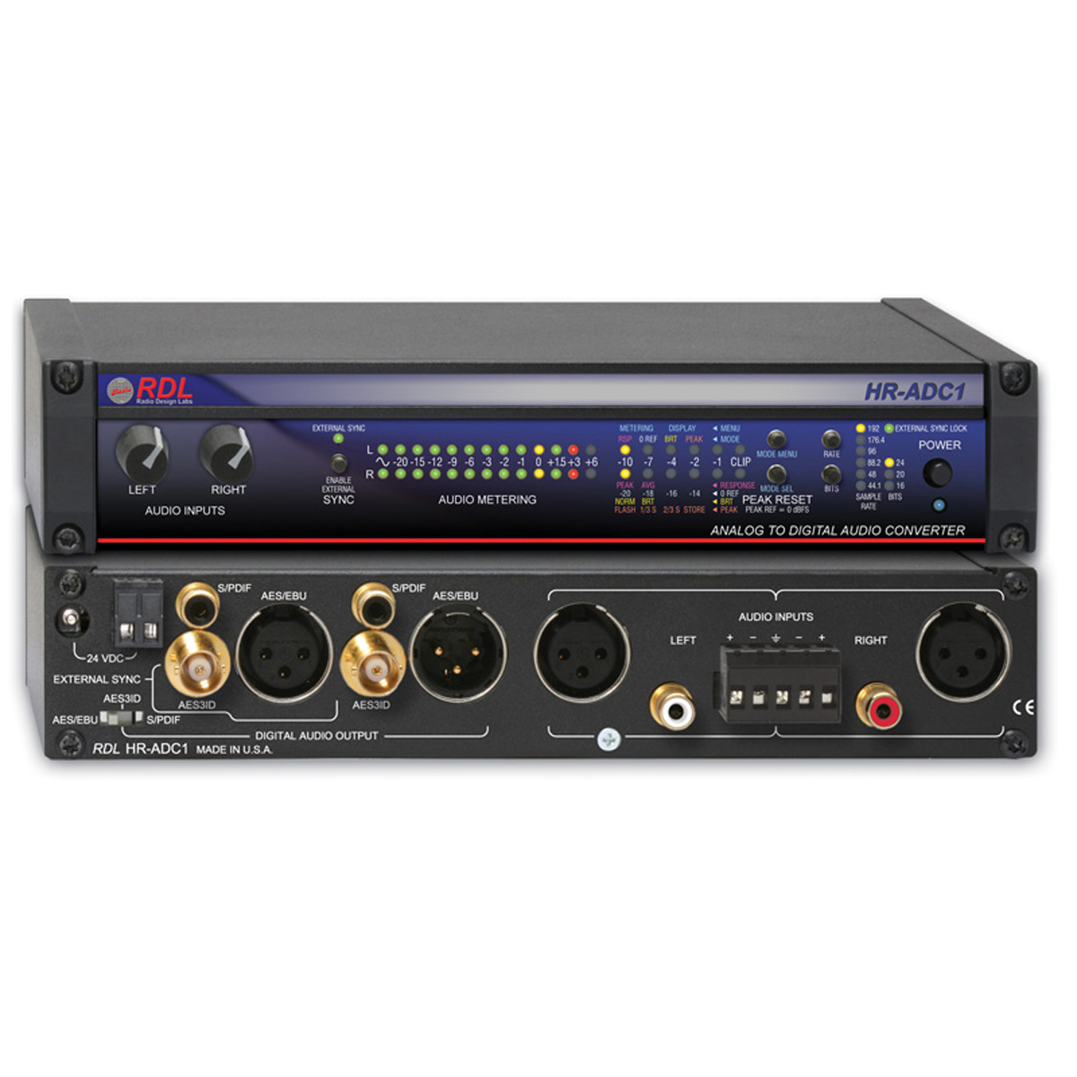 Image of RDL HR-ADC1 24 Bit/192 kHz Analog to Digital Audio Converter