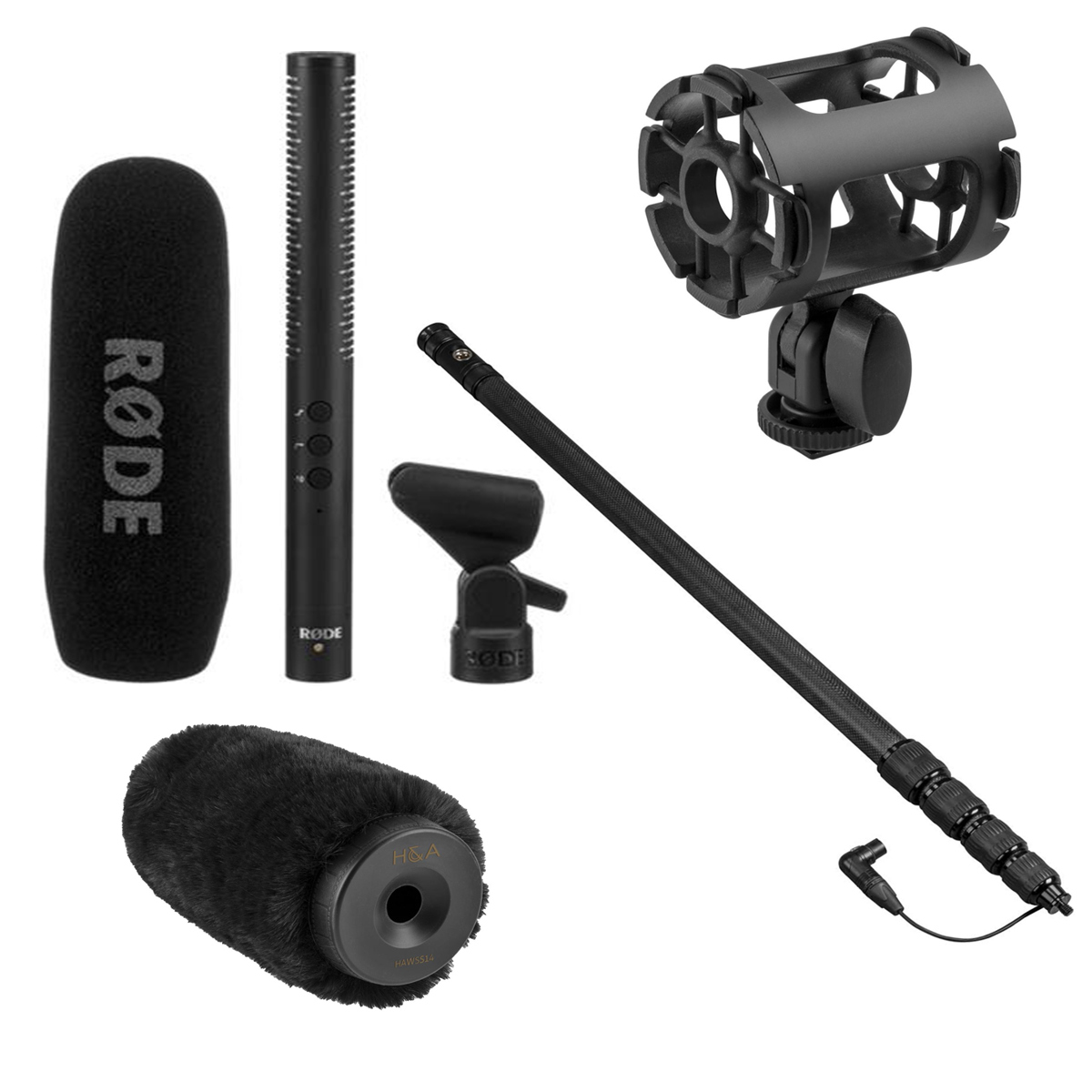 

Rode NTG-4 Directional Condenser Shotgun Microphone W/H&A Accessory Bundle