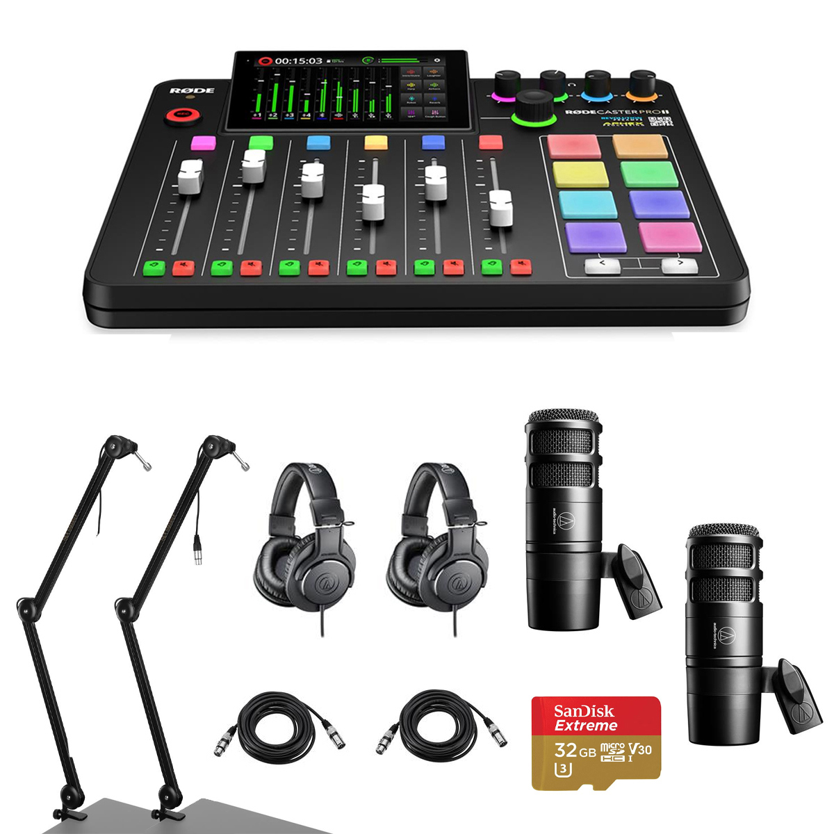

Rode RodeCaster Pro II Production Studio Console w/ Mic, Arm, Headphone