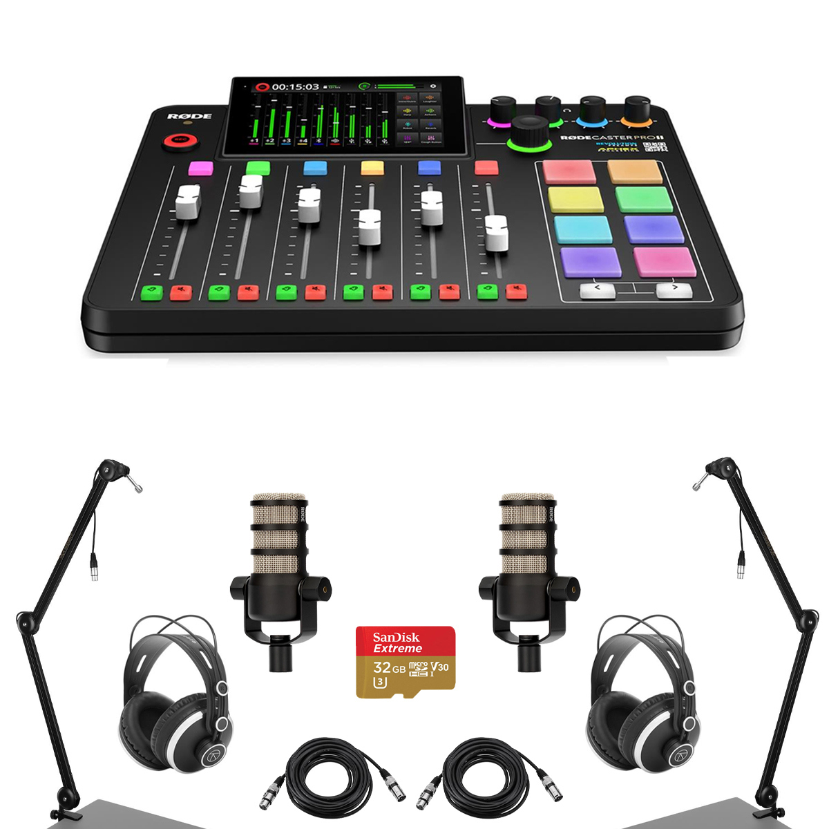 

Rode RodeCaster Pro II Production Studio Console w/ Mic, Arm, Headphone