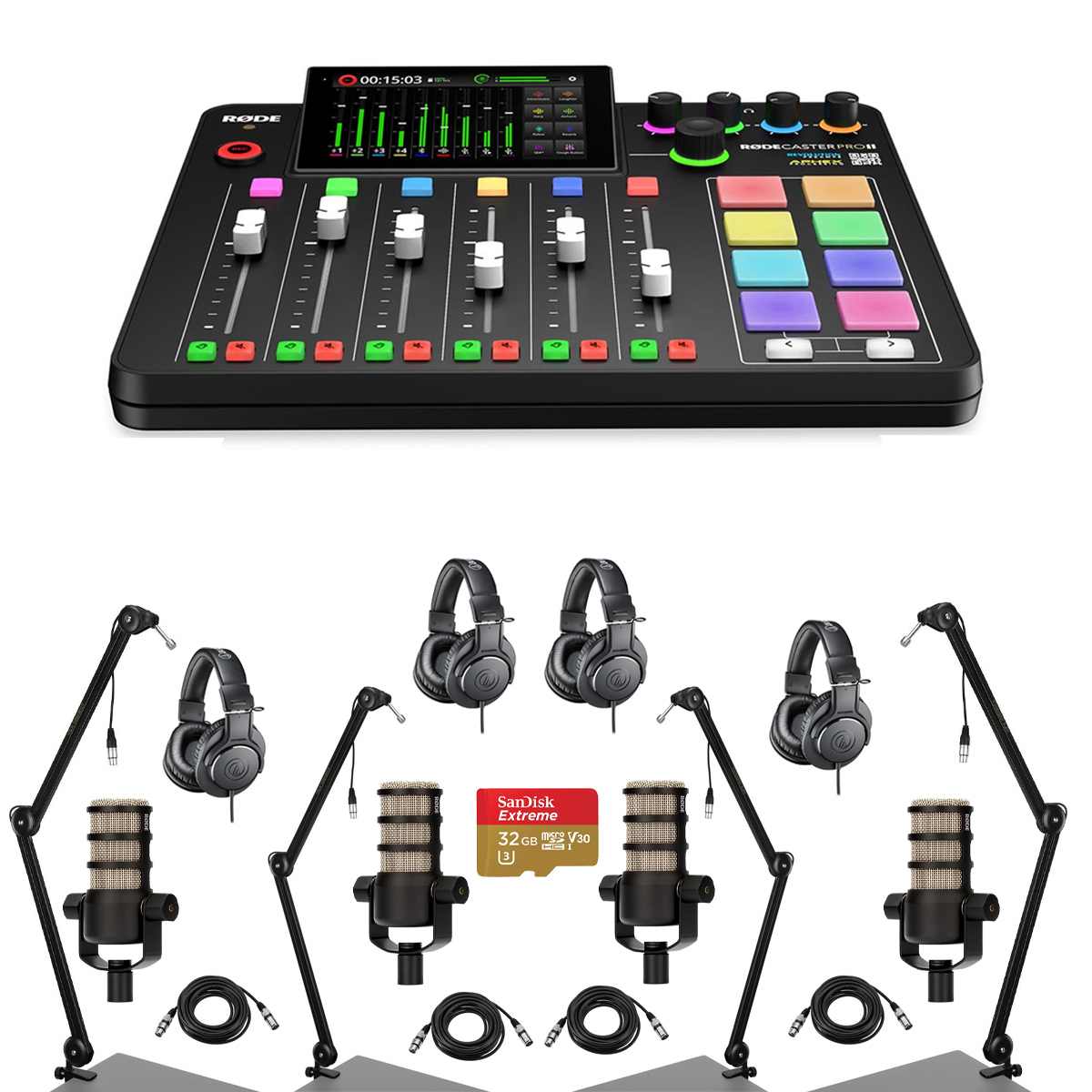 

Rode RodeCaster Pro II Production Studio Console w/ Mic, Arm, Headphone