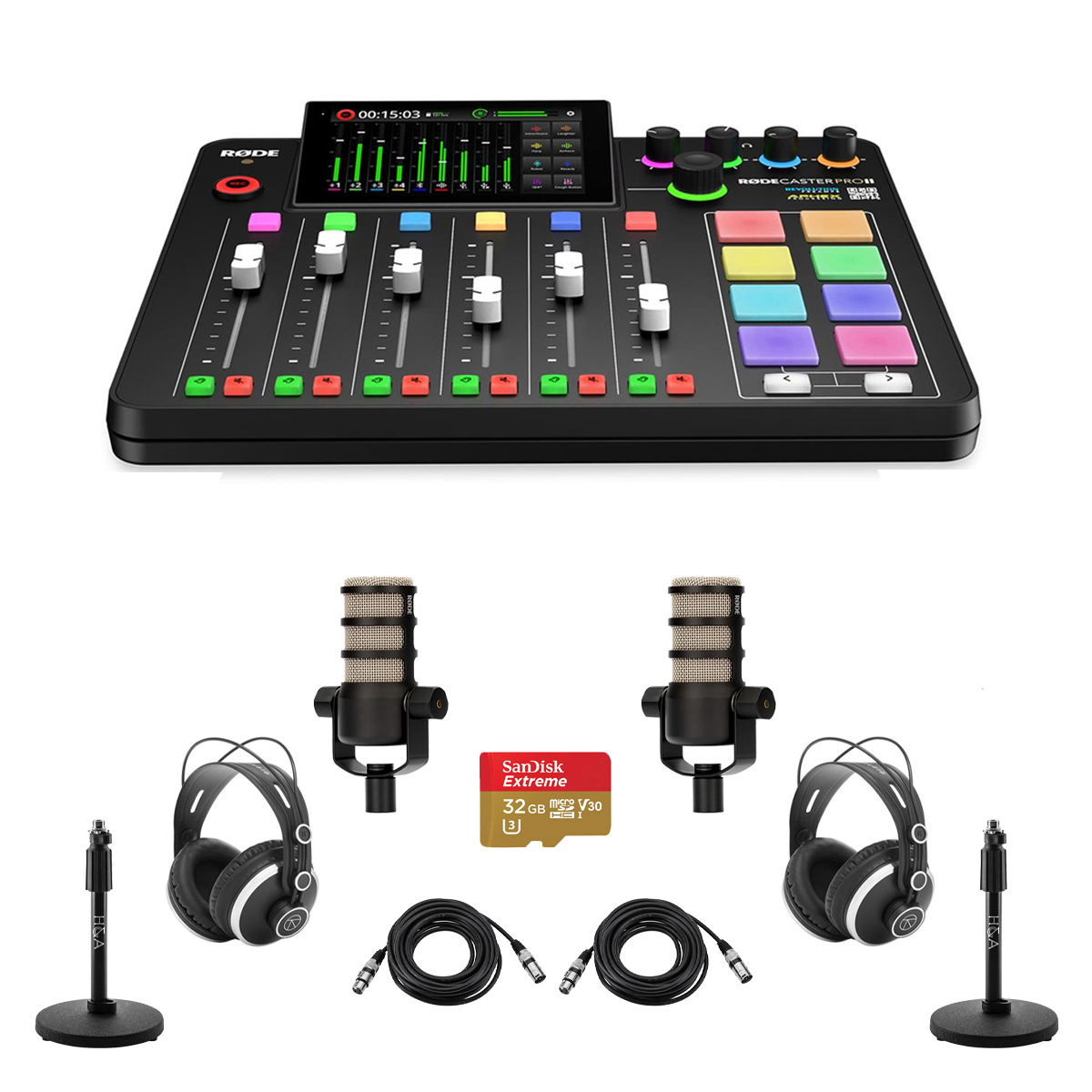 

Rode RodeCaster Pro II Production Studio Console w/ Mic, Stand & Headphone