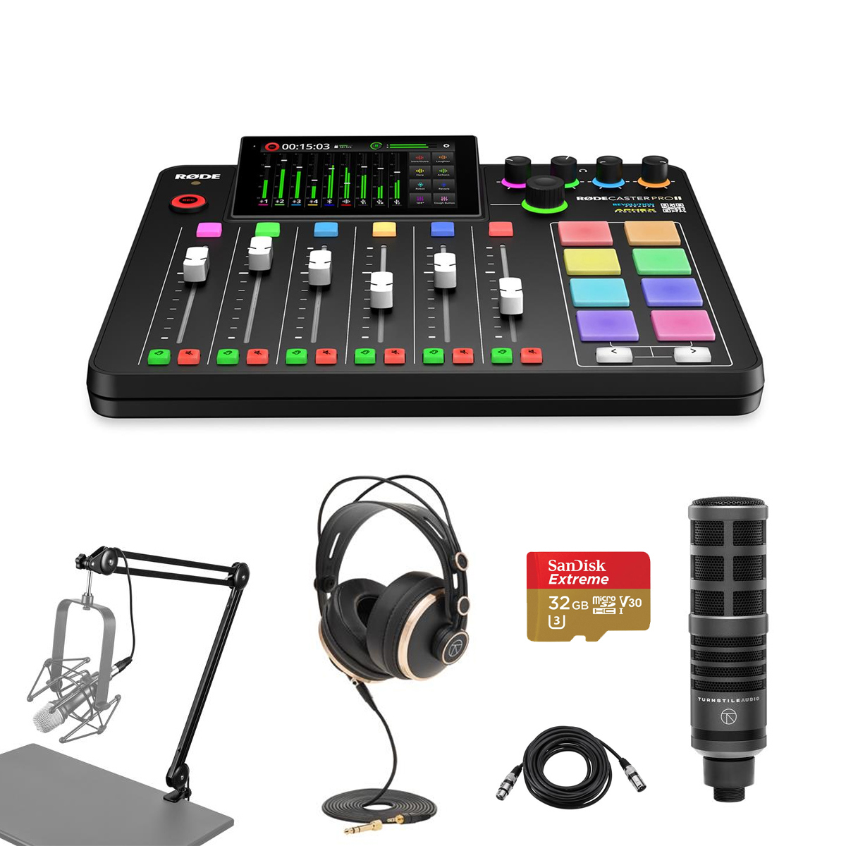 

Rode RodeCaster Pro II Production Studio Console w/ Mic, Arm, Headphone