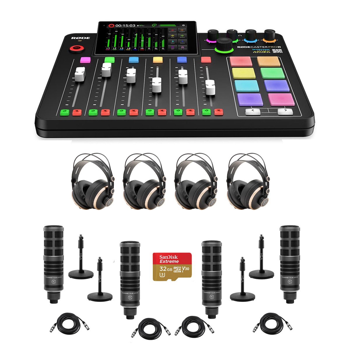 

Rode RodeCaster Pro II Production Studio Console w/ Mic, Stand & Headphone