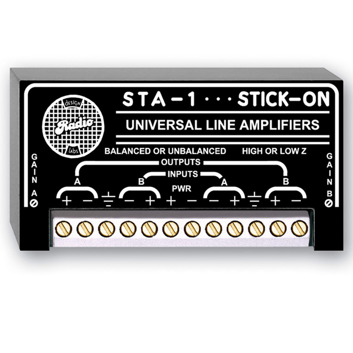 

RDL Stick-On Series STA-1 Dual Channel Electronic Transformer/Line Amplifier