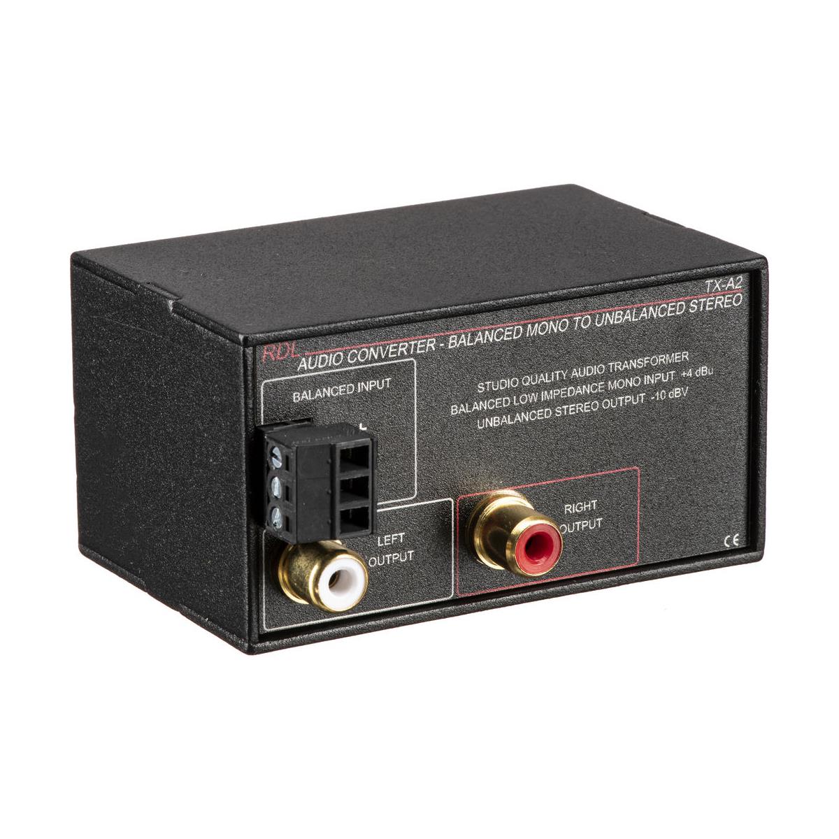 Image of RDL TX-A2 Balanced to Unbalanced Audio Converter