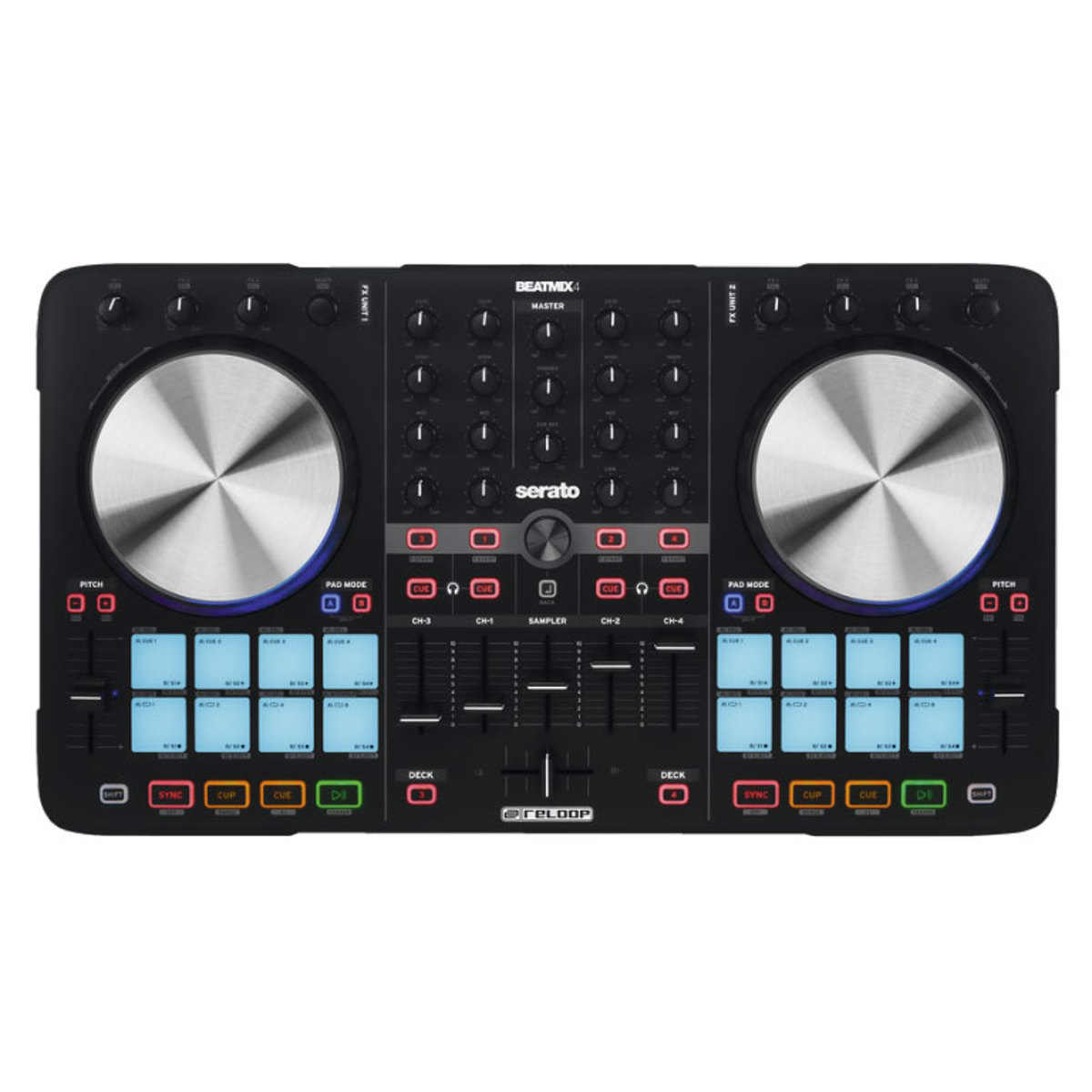 

Reloop BeatMix 4 MK2 4-Deck SERATO Performance PAD DJ Controller