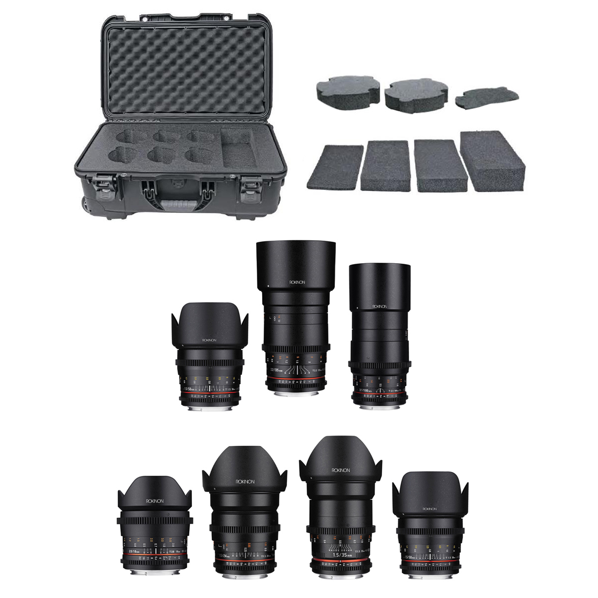 

Rokinon 16mm, 24mm, 35mm, 50mm, 85mm,100mm,135mm Cine DS 7-Lens Kit for Canon EF