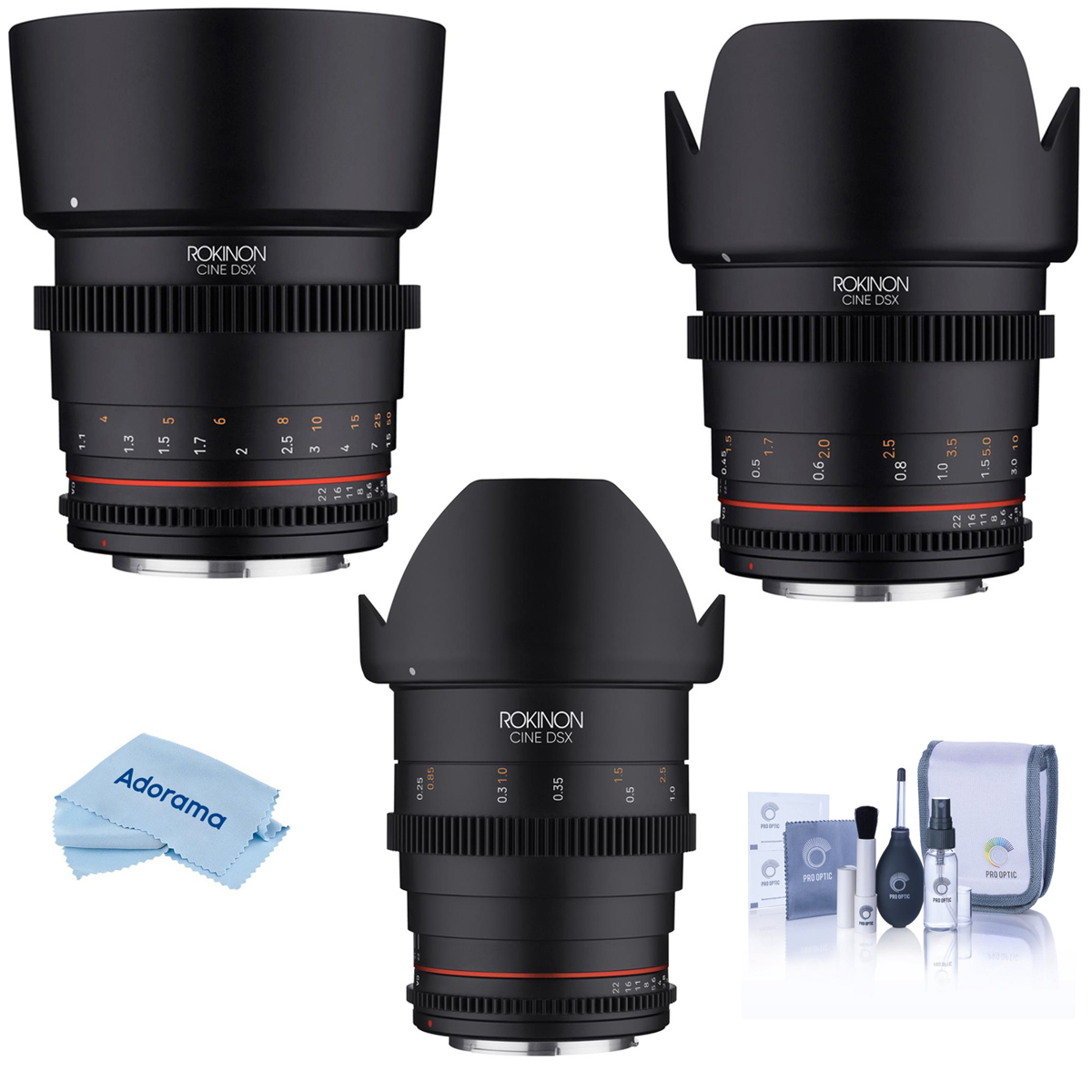 

Rokinon 24mm, 50mm & 85mm T1.5 Cine DSX High-Speed 3-Lens Kit for Sony E