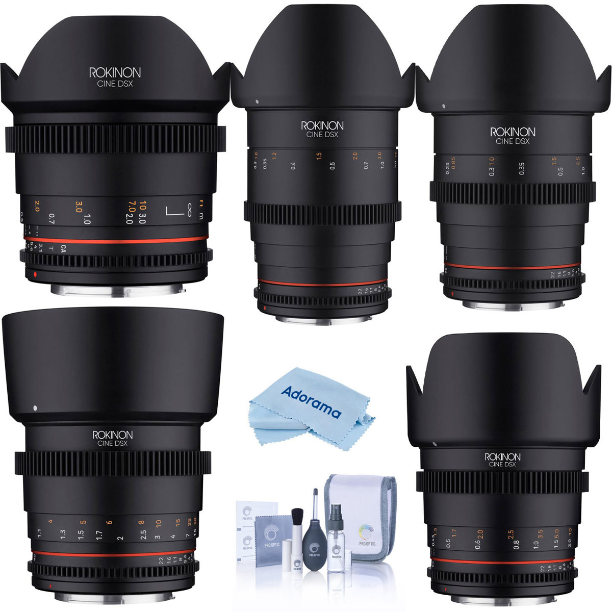 

Rokinon 24mm, 35mm, 50mm, 85mm T1.5 & 14mm T3.1 Cine DSX 5-Lens Kit for Sony E