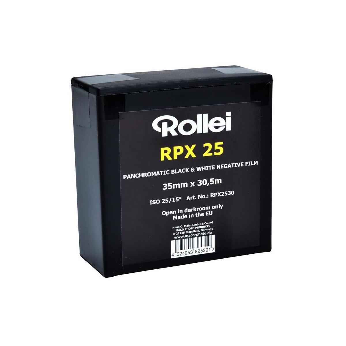 Черно-белая негативная пленка Rollei RPX 25 (рулонная пленка 35 мм, рулон 100 футов) #810237