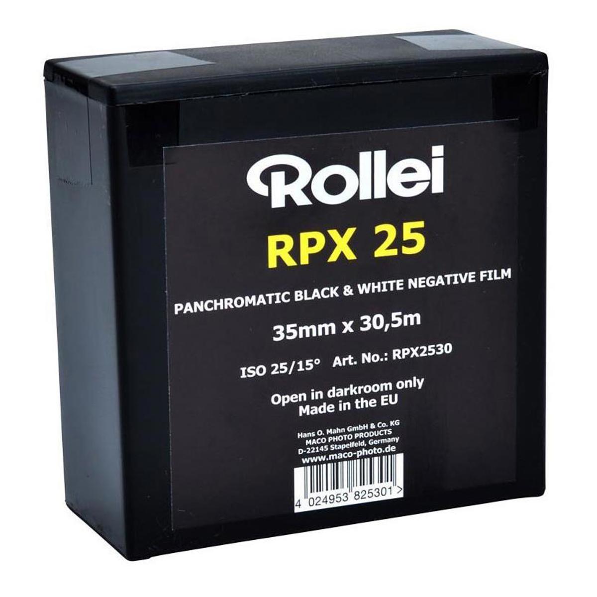 Черно-белая негативная пленка Rollei RPX 25 (рулонная пленка 35 мм, рулон 100 футов) #810237