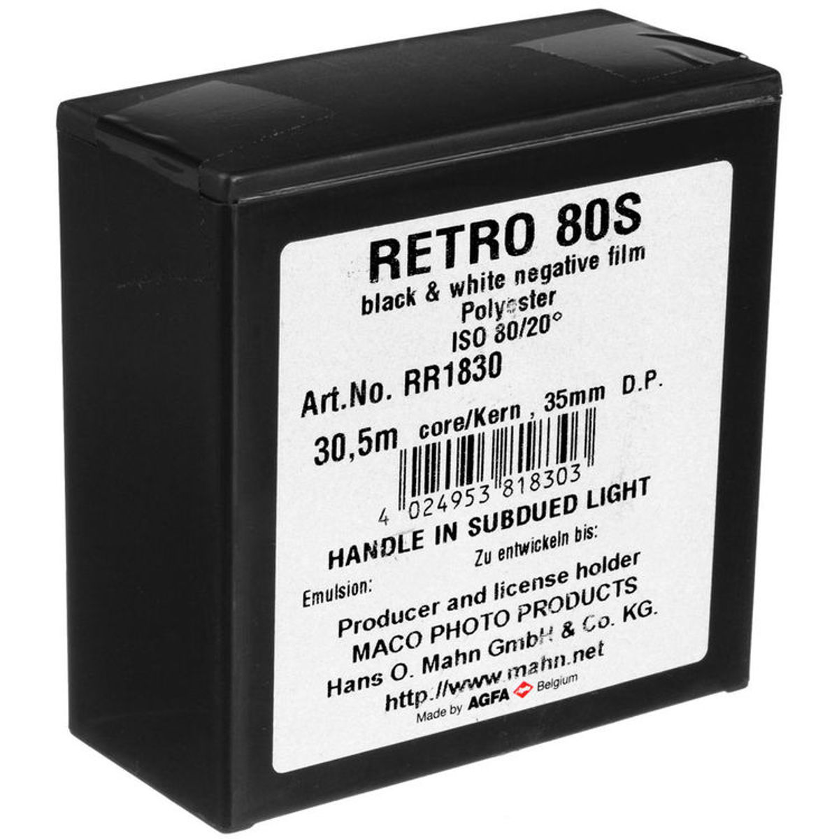 

Rollei Retro 80S Black and White Negative Film (35mm Roll Film, 100' Roll)
