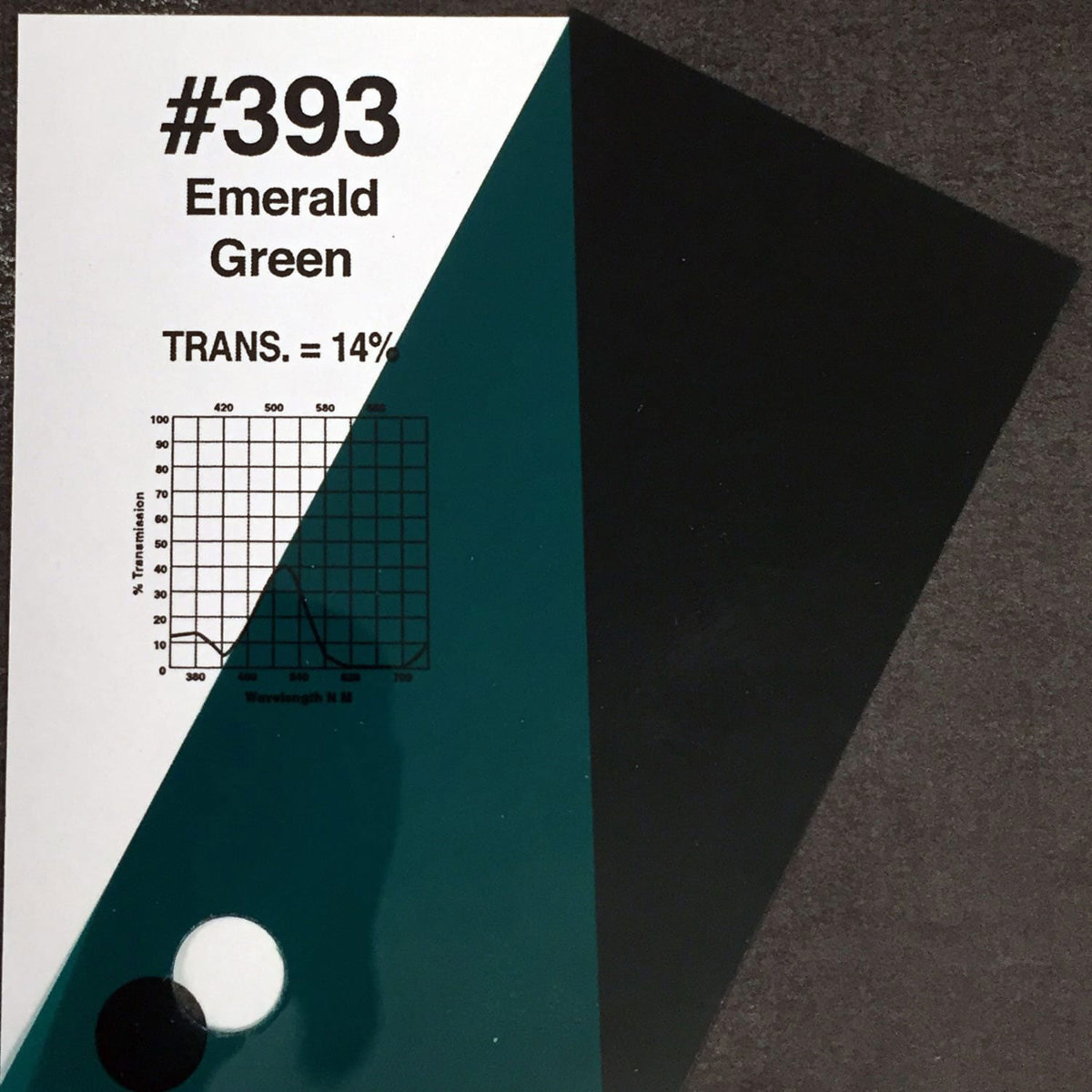 

Rosco Roscolux #393 Color Effects Lighting Filter, 20x24" Sheet, Emerald Green