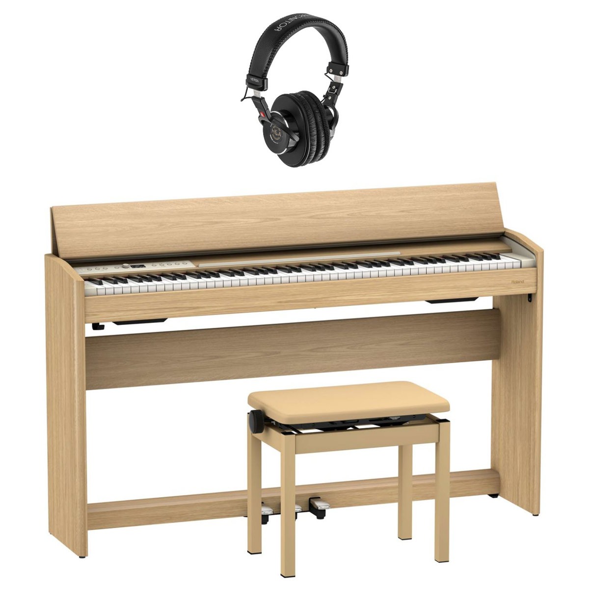 

Roland F701 88-Key Digital Piano, Light Oak with Bench, Stand, Headphones
