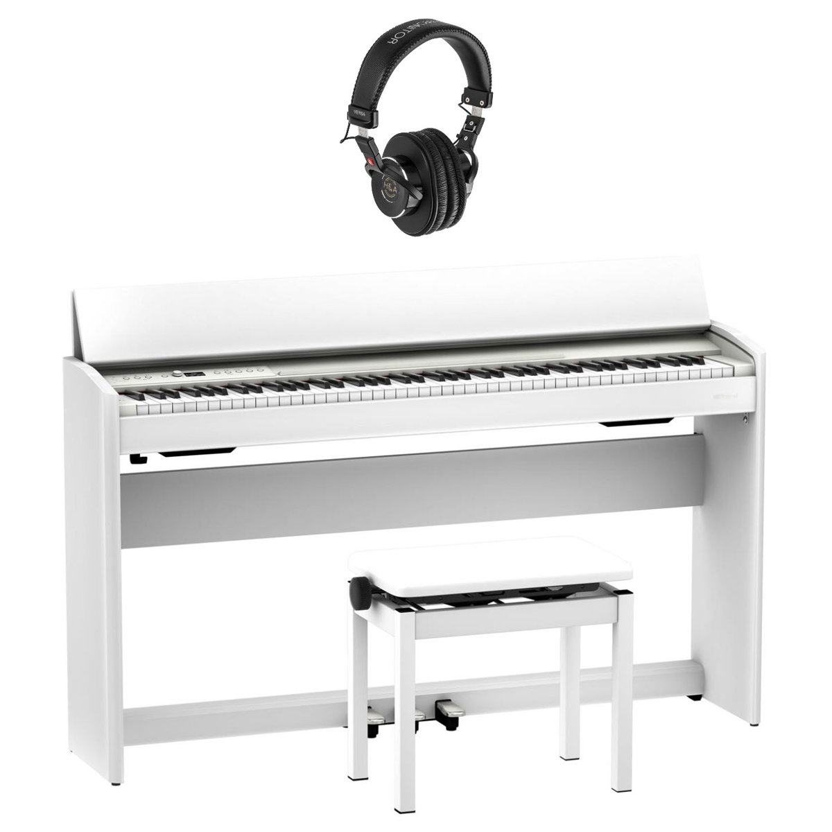 

Roland F701 88-Key Digital Piano, White with Bench, Stand, Headphones