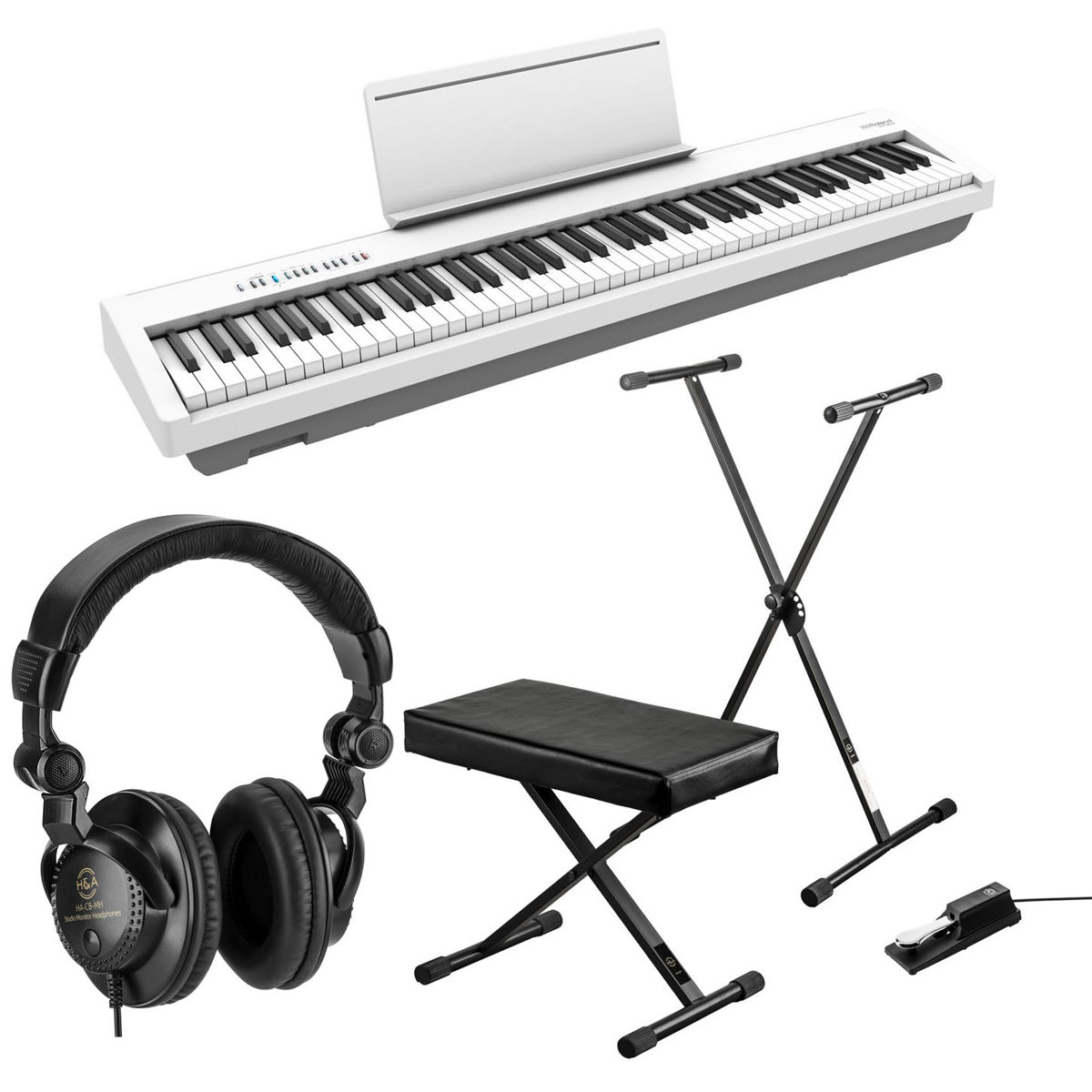 

Roland FP-30X 88 Keys SuperNATURAL Portable Piano, White with Accessories Kit