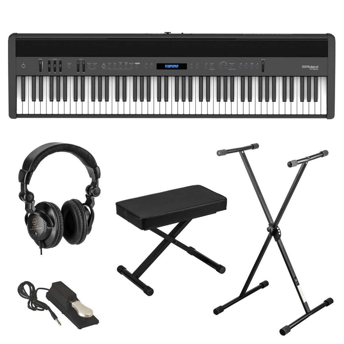 

Roland FP-60X 88-Key Portable Digital Piano, Black with Accessories Kit