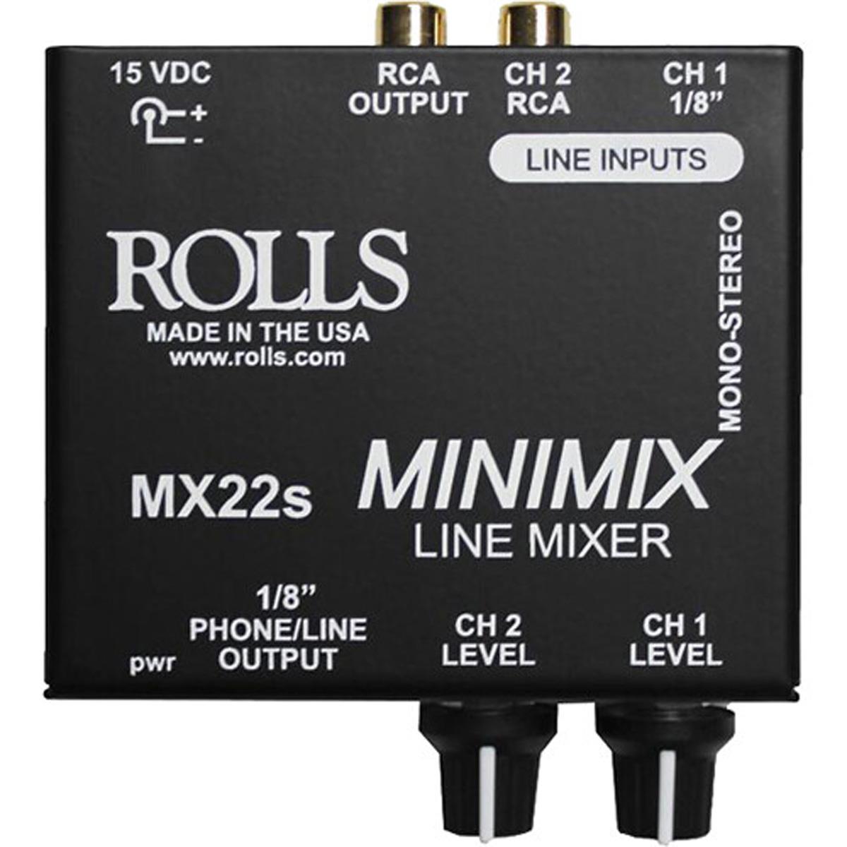 Image of Rolls MX22S Mini Mix Line 2 Channel 1/8in and RCA Mixer