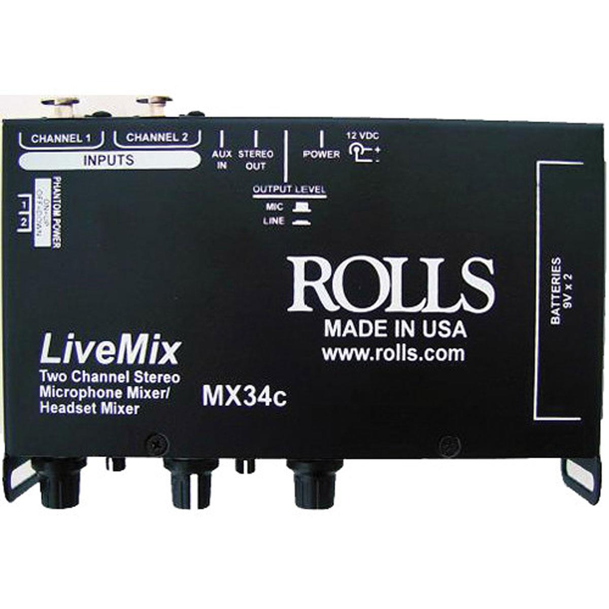 Image of Rolls MX34C LiveMix 2 Channel Microphone Mixer