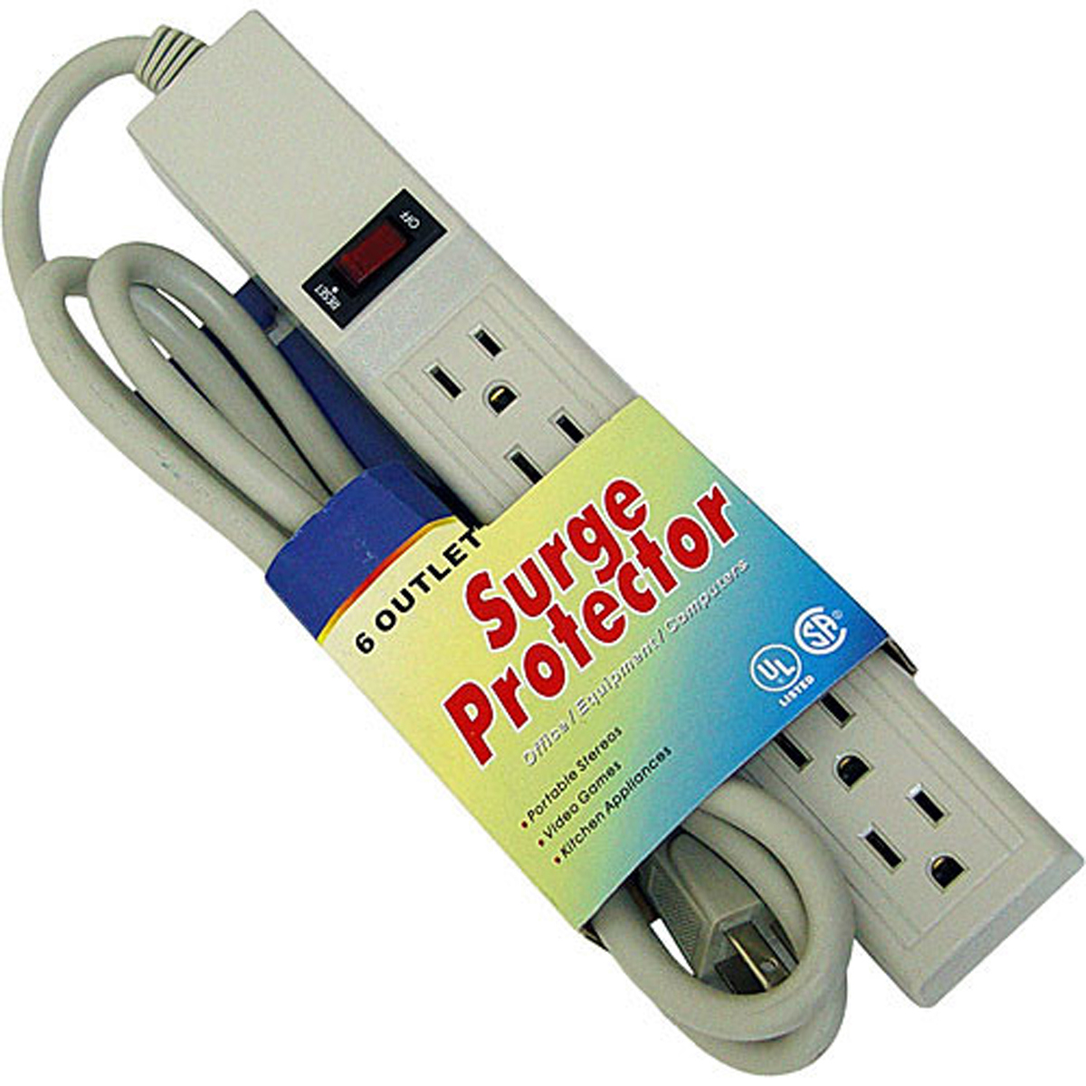 

Rolls OS10 6 Outlet 3 Prong AC Grounded Surge Protector