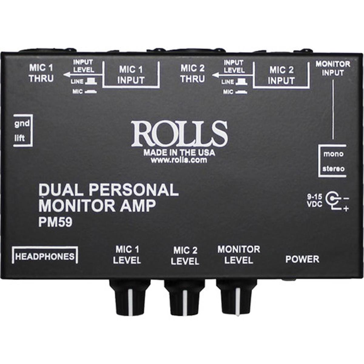 Image of Rolls PM59 Dual Personal Monitor Amplifier