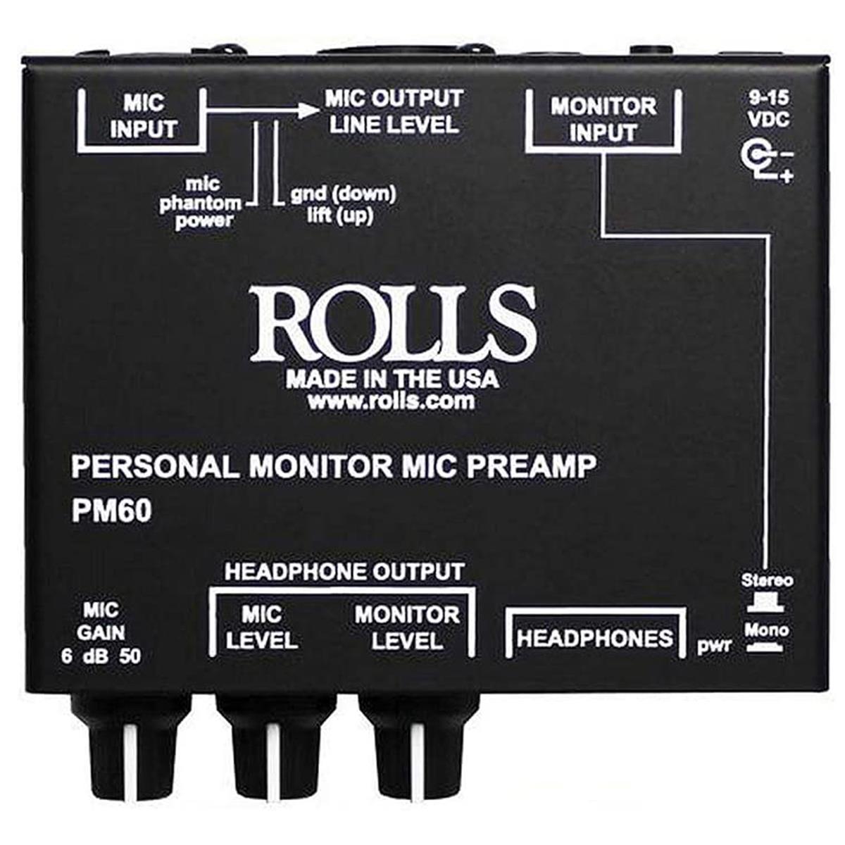 Image of Rolls PM60 Personal Headphone Monitor with Mic Preamp
