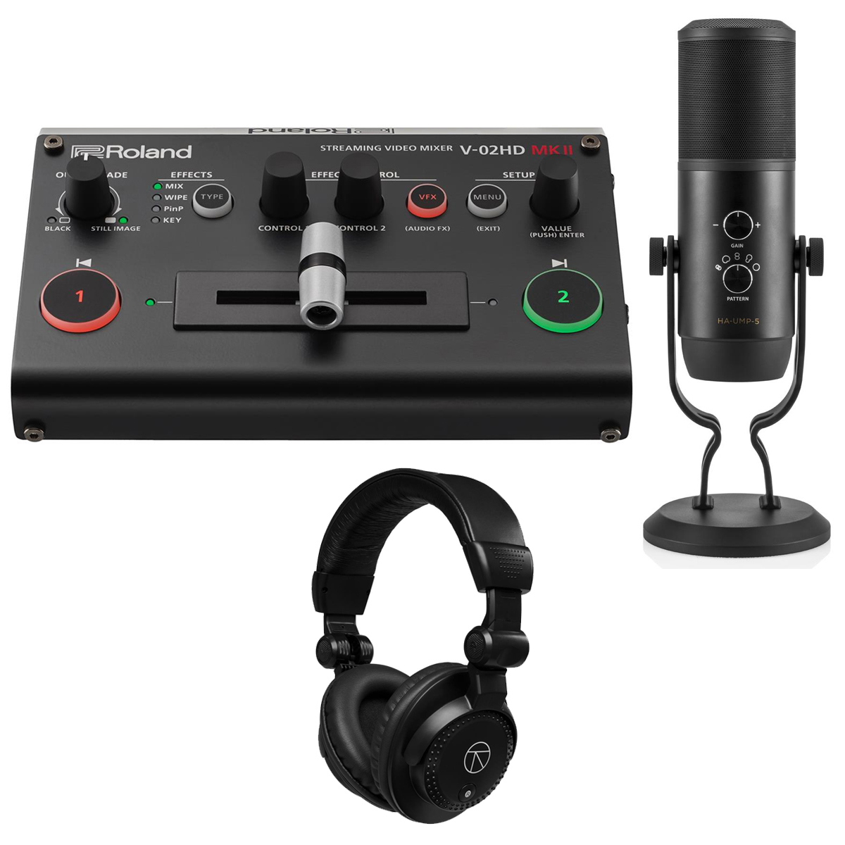 

Roland V-02HD MK II Streaming Video Mixer with USB Mic and Headphones