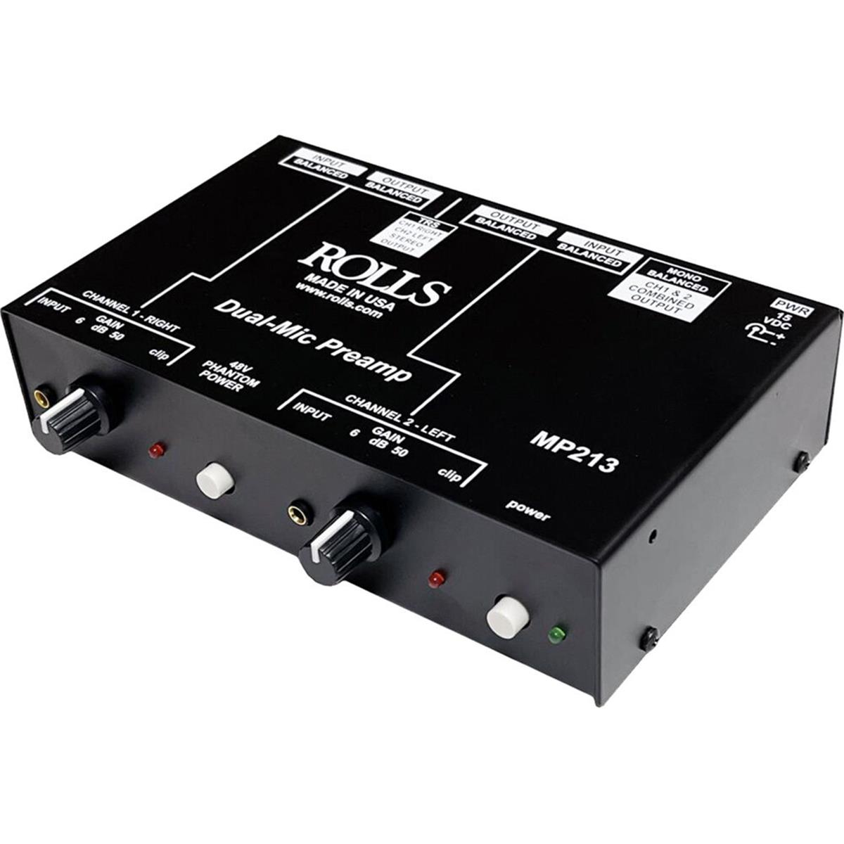 Image of Rolls MP213 2-Channel Microphone Preamp