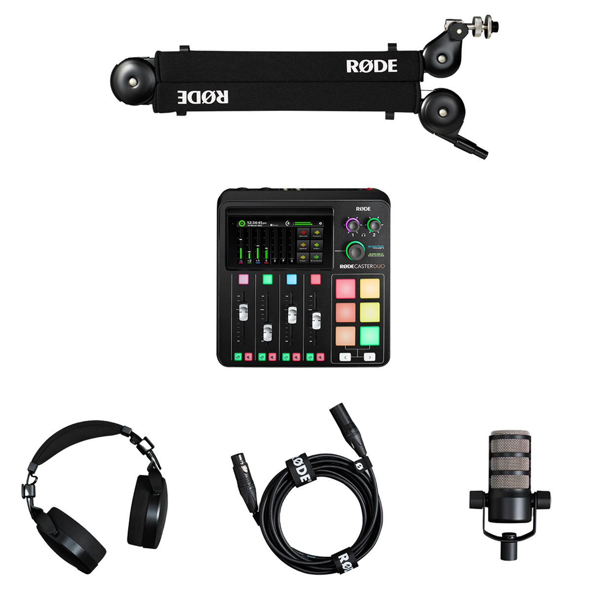

Rode RODECaster Duo Integrated Audio Production Studio Solo Podcasting Bundle