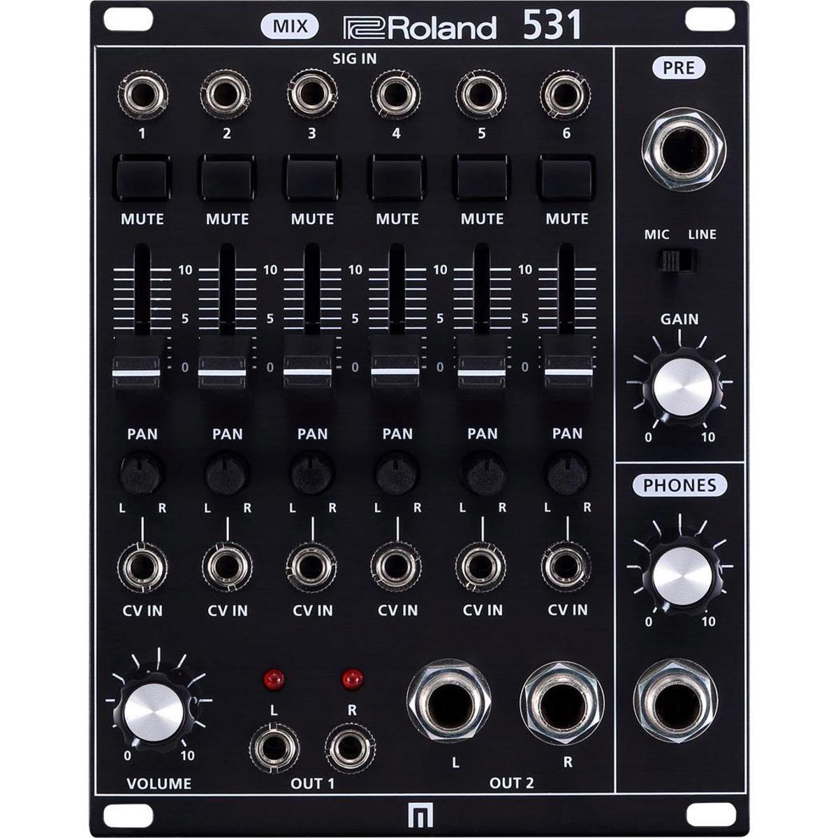 

Roland System-500 Series 531 Mix Eurorack 6-Channel Mixer Module