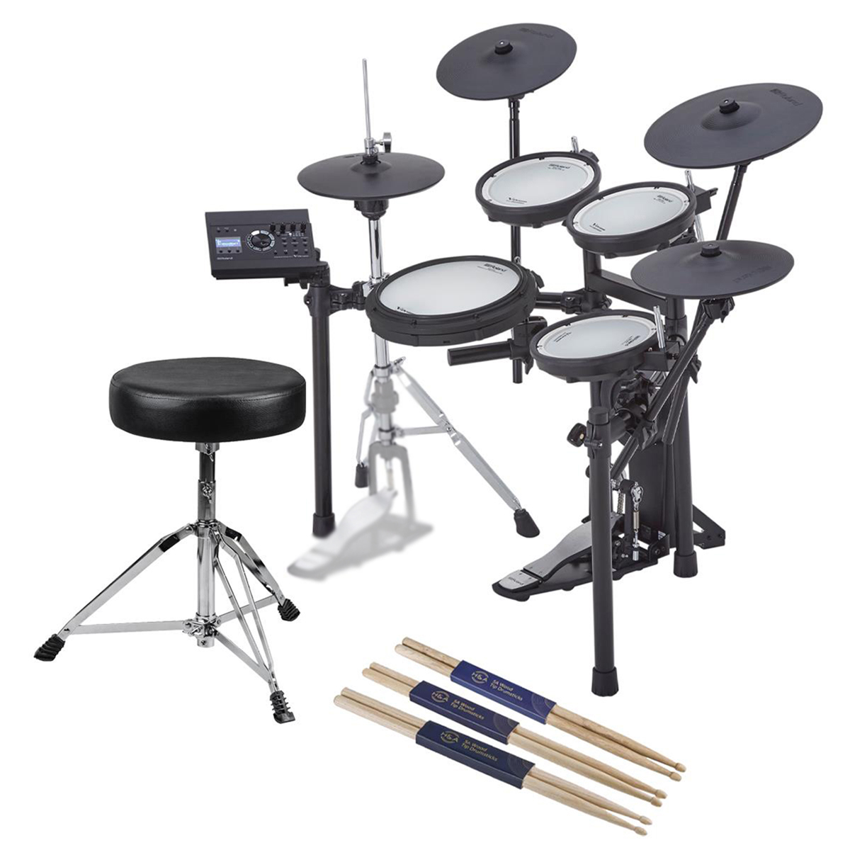 

Roland TD-17KVX Generation 2 V-Drums Electronic Drum Set with Throne, 3pk Sticks