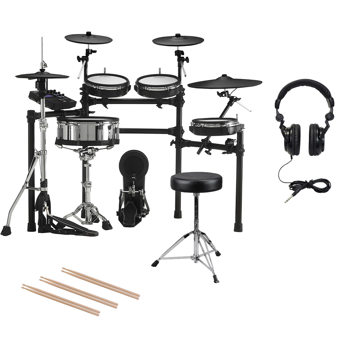 

Roland TD-27KV V-Drums Set, Bundle with Bench, Headphones, Drum Sticks