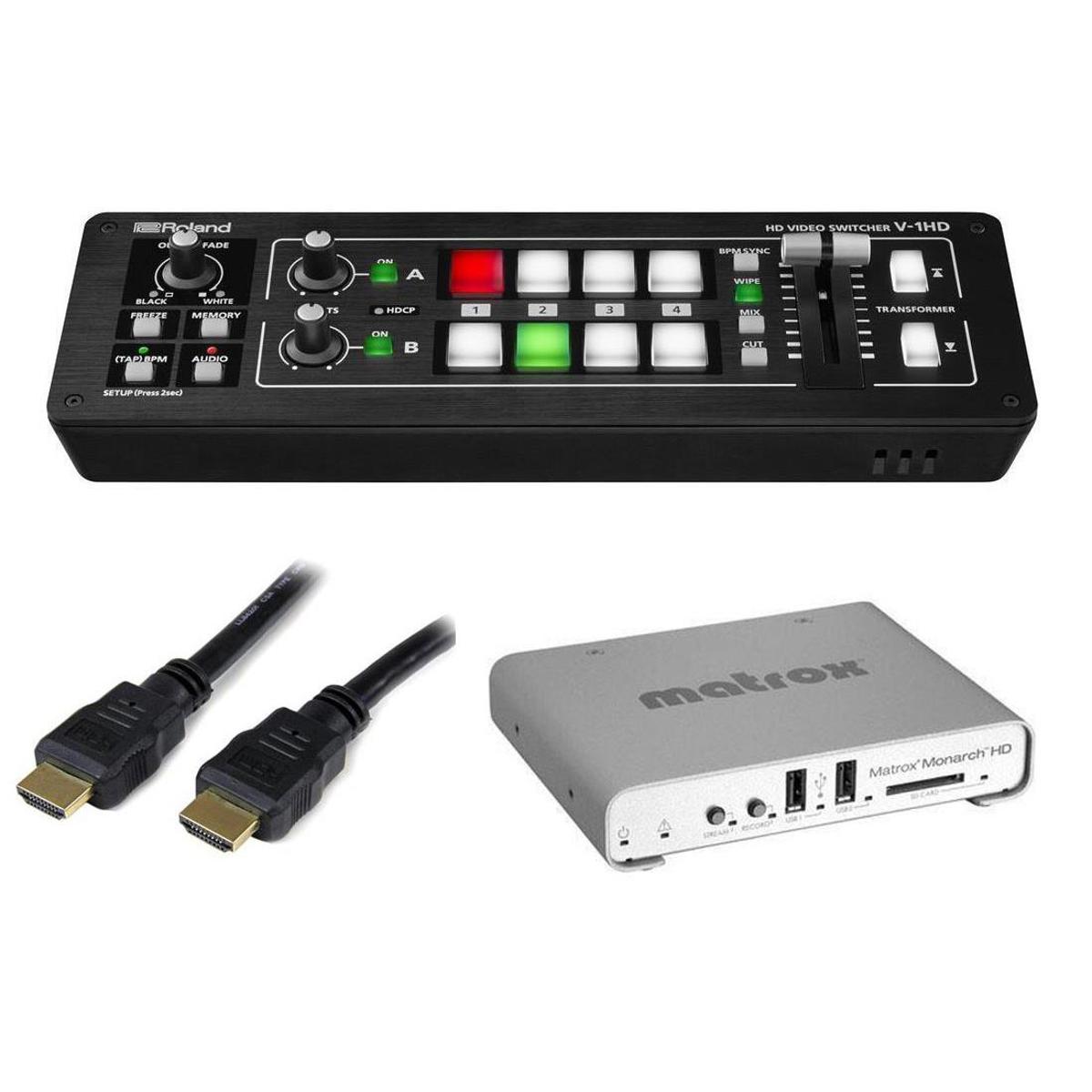 

Roland V-1HD HD Video Switcher W/Matrox Monarch HD Device/25' HS HDMI Cable