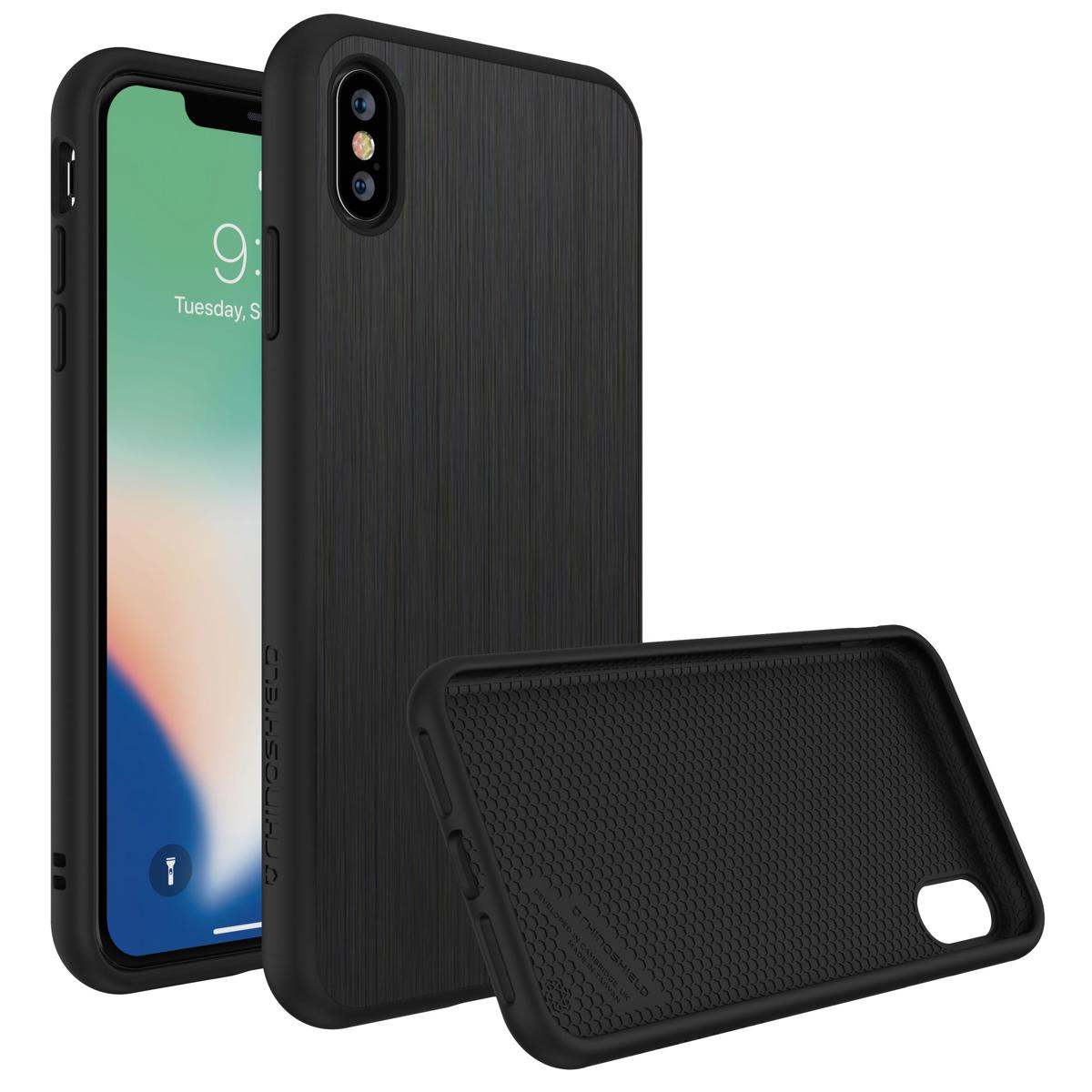 

RhinoShield SolidSuit Protective Case Brushed Steel/Black iPhone XS Max
