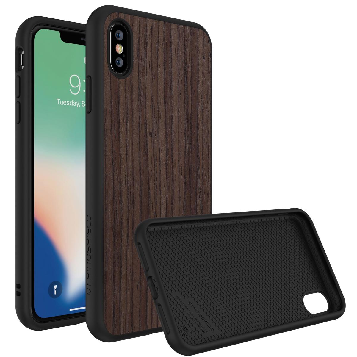 

RhinoShield SolidSuit Protective Case Dark Walnut/Black iPhone XS Max