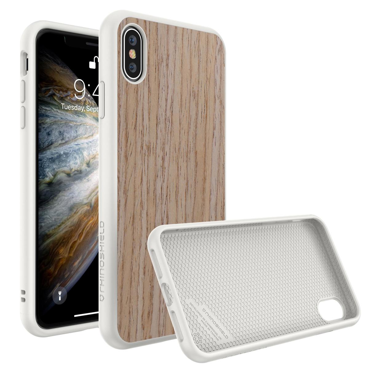 

RhinoShield SolidSuit Protective Case Light Walnut/White iPhone XS