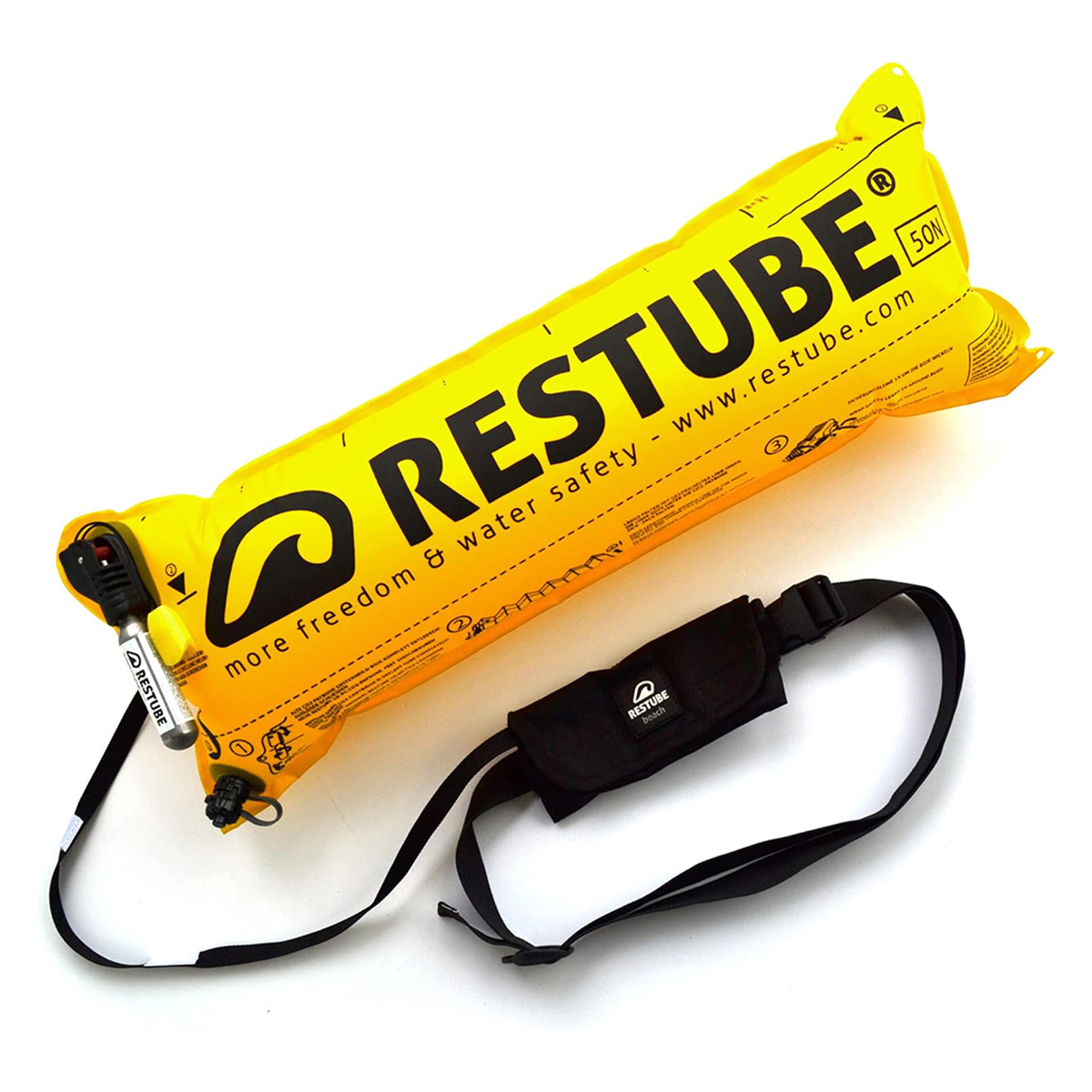 

Restube Beach Inflatable Floating Buoy, Jet Black
